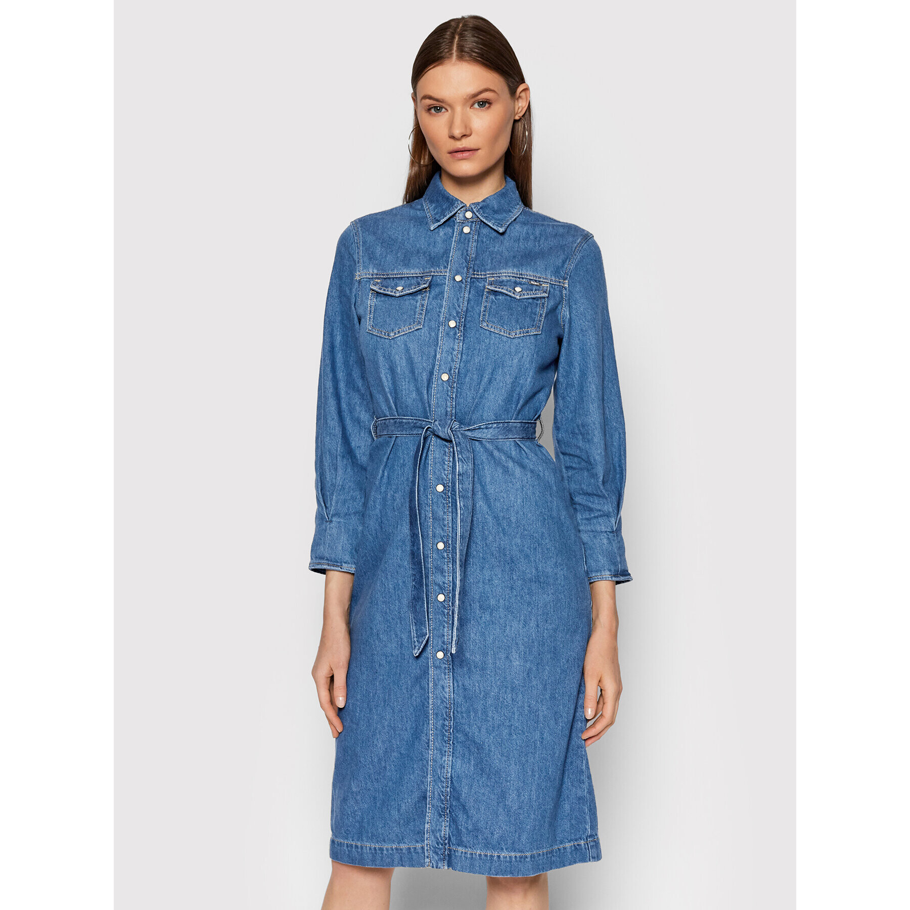 Pepe Jeans Džínové šaty Scarlett PL952996 Modrá Regular Fit - Pepit.cz