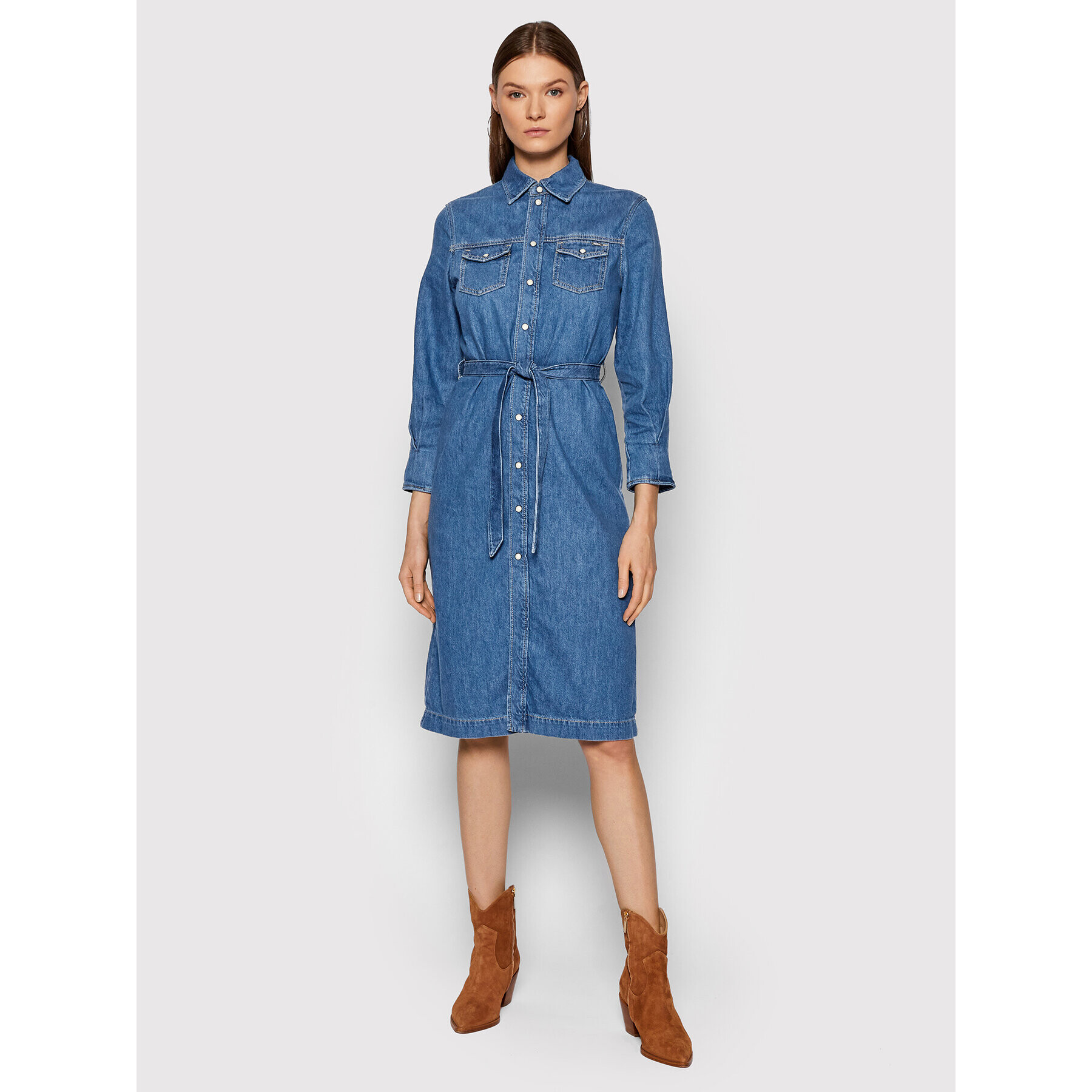 Pepe Jeans Džínové šaty Scarlett PL952996 Modrá Regular Fit - Pepit.cz