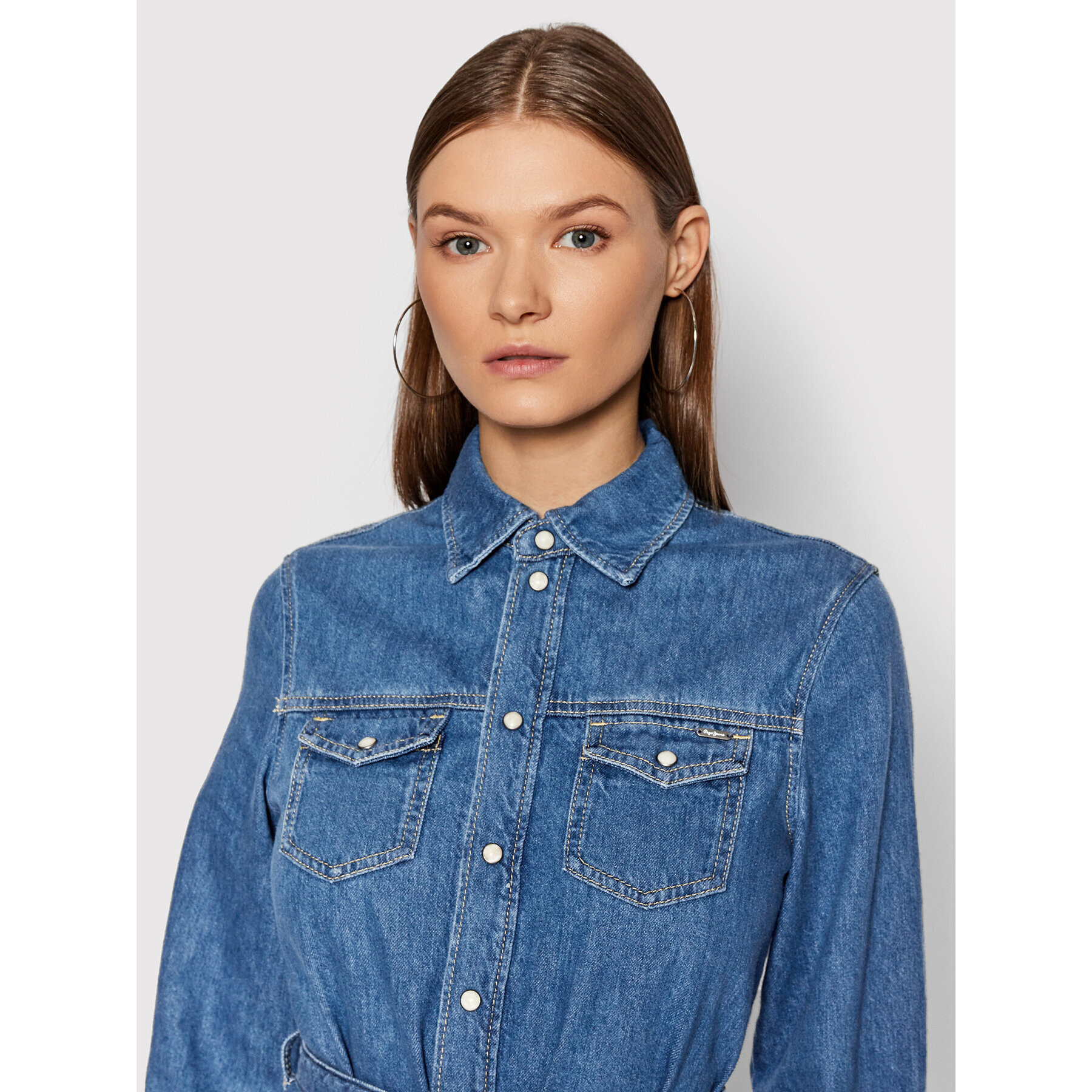 Pepe Jeans Džínové šaty Scarlett PL952996 Modrá Regular Fit - Pepit.cz