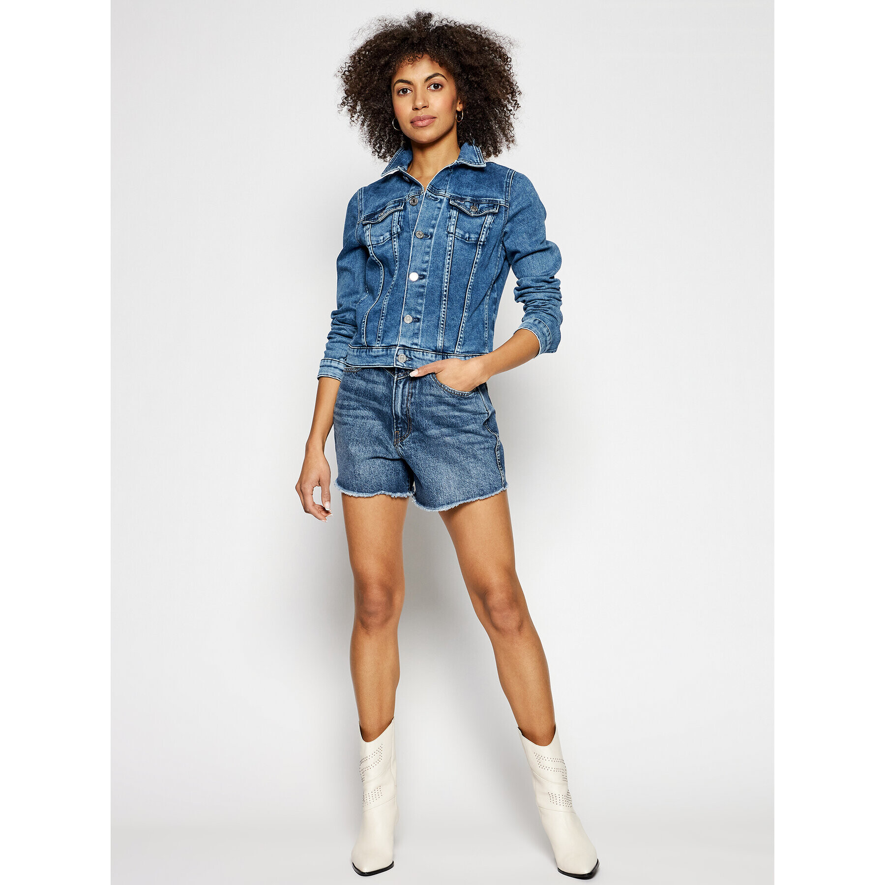 Pepe Jeans Džínové šortky ARCHIVE Rachel PL800905 Modrá Regular Fit - Pepit.cz