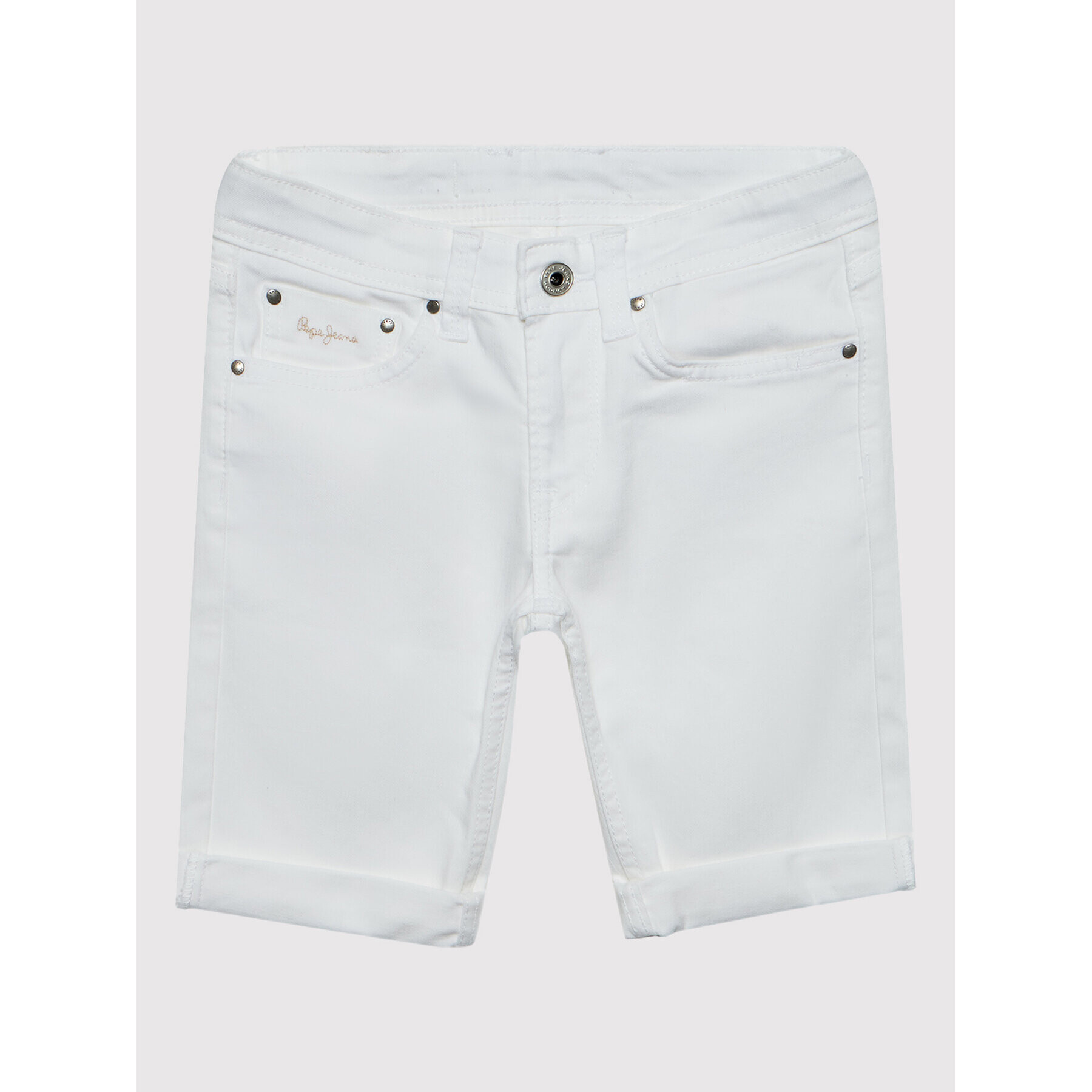 Pepe Jeans Džínové šortky Becket PB800692 Bílá Slim Fit - Pepit.cz