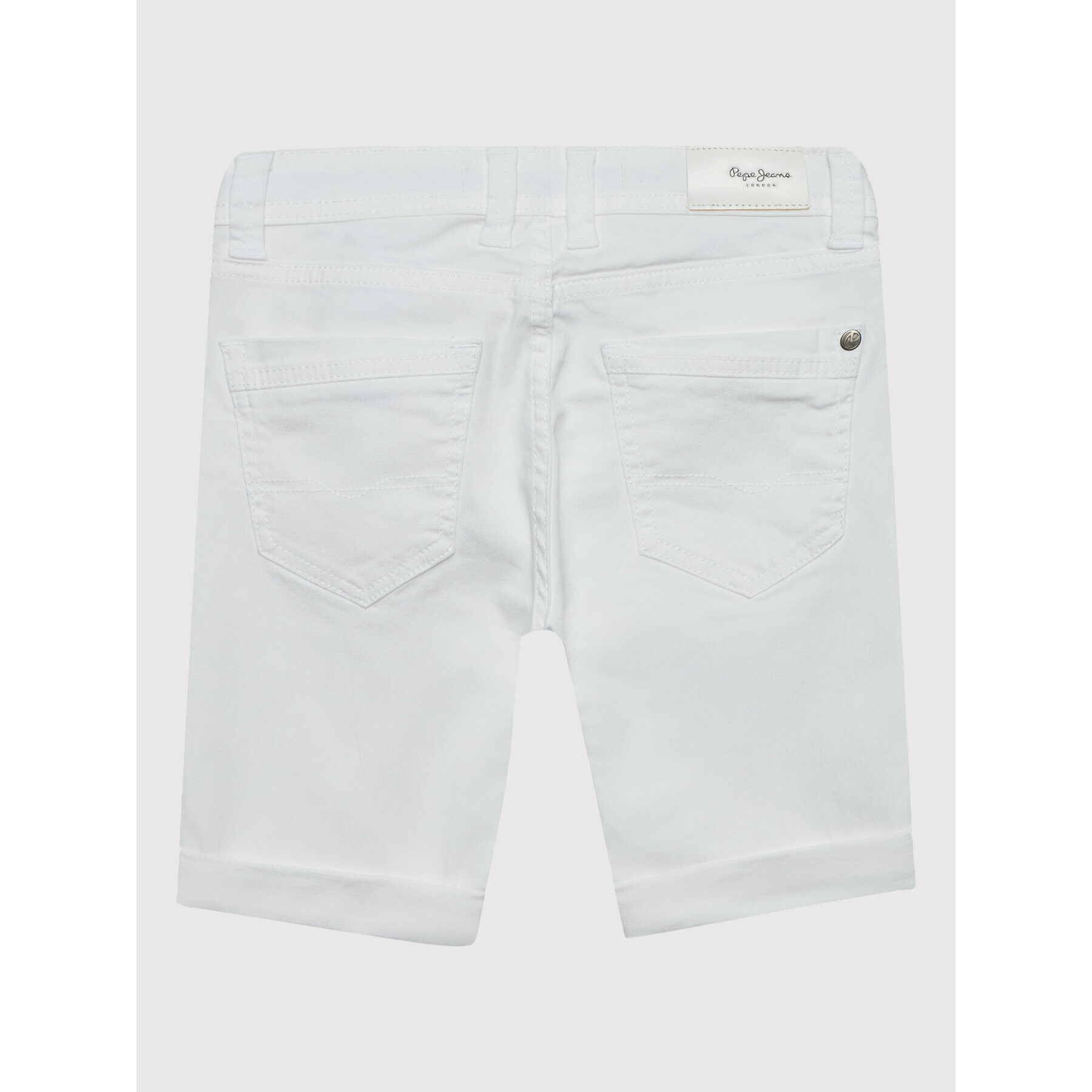 Pepe Jeans Džínové šortky Becket PB800692 Bílá Slim Fit - Pepit.cz