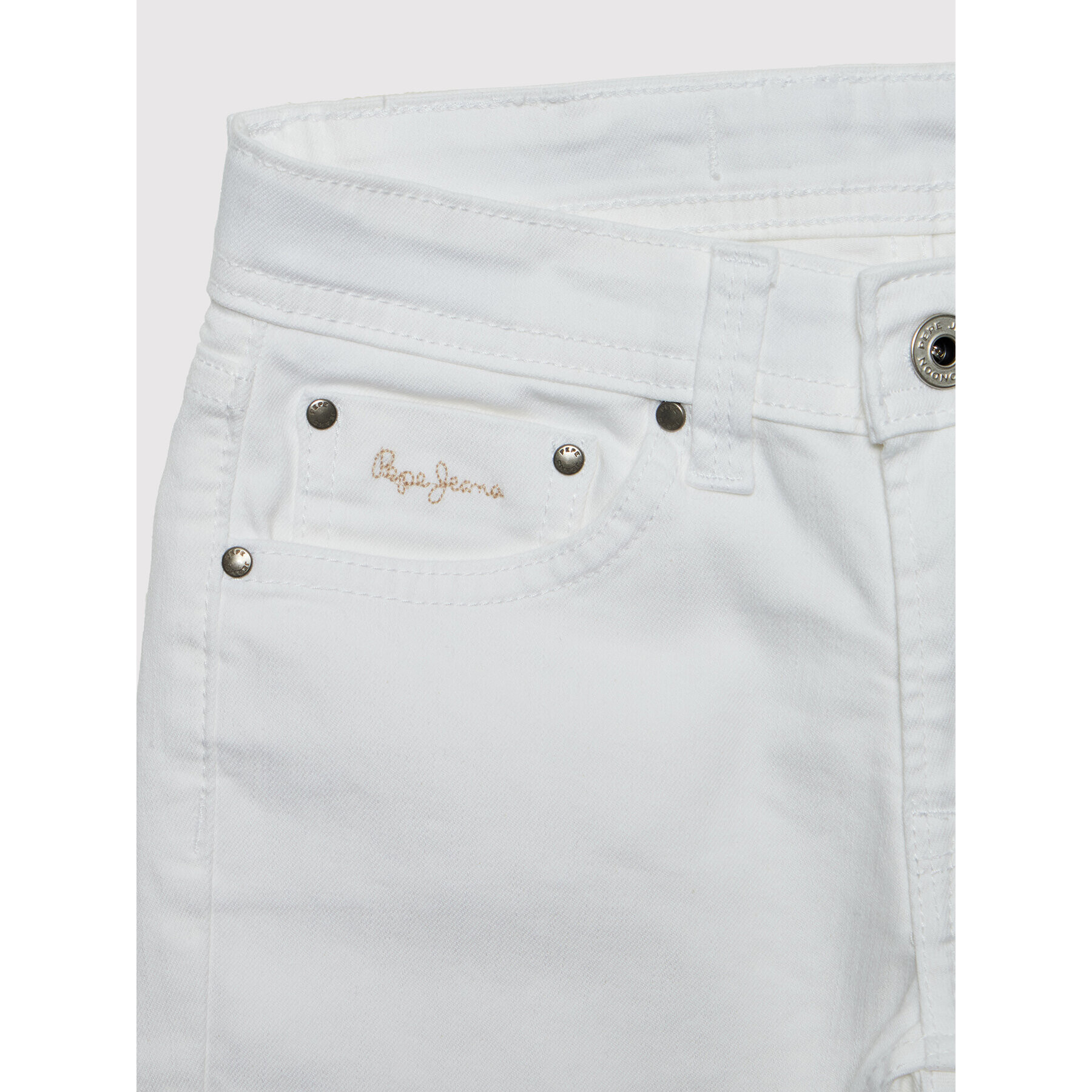 Pepe Jeans Džínové šortky Becket PB800692 Bílá Slim Fit - Pepit.cz