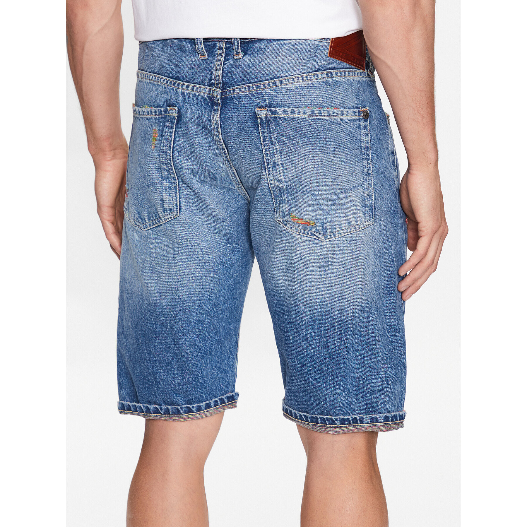 Pepe Jeans Džínové šortky Callen Short Rainbow PM801021 Modrá Relaxed Fit - Pepit.cz