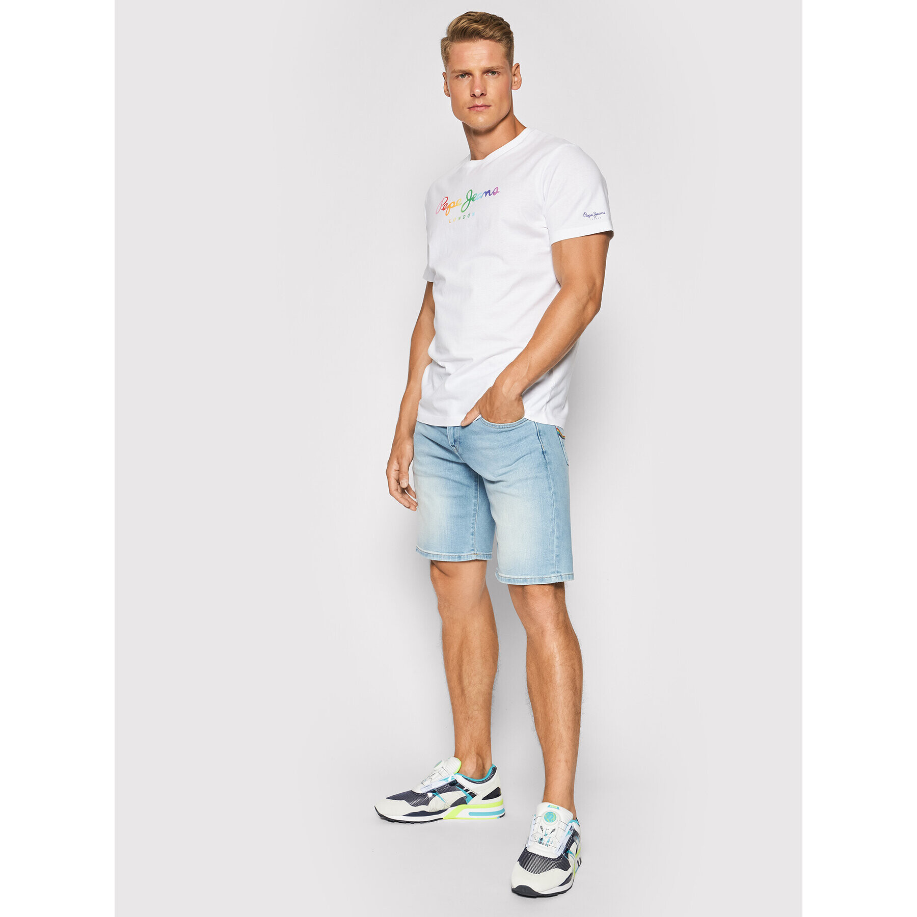 Pepe Jeans Džínové šortky Cane Pride PM800795 Modrá Slim Fit - Pepit.cz