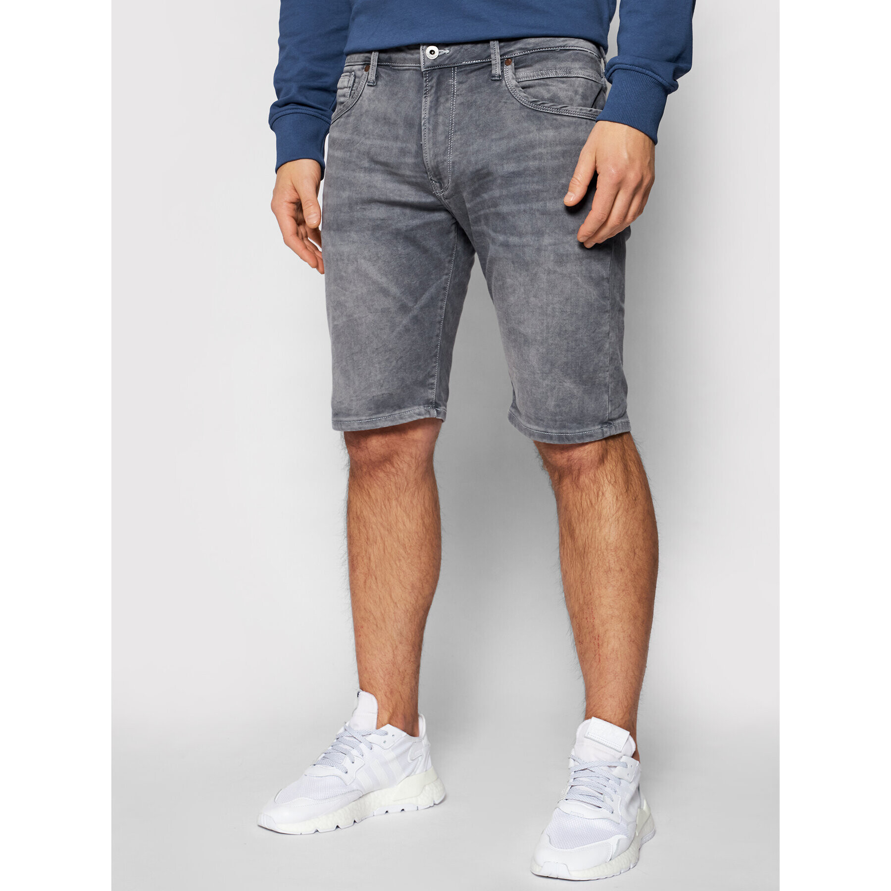 Pepe Jeans Džínové šortky GYMDIGO Stanley PM800855 Šedá Slim Fit - Pepit.cz