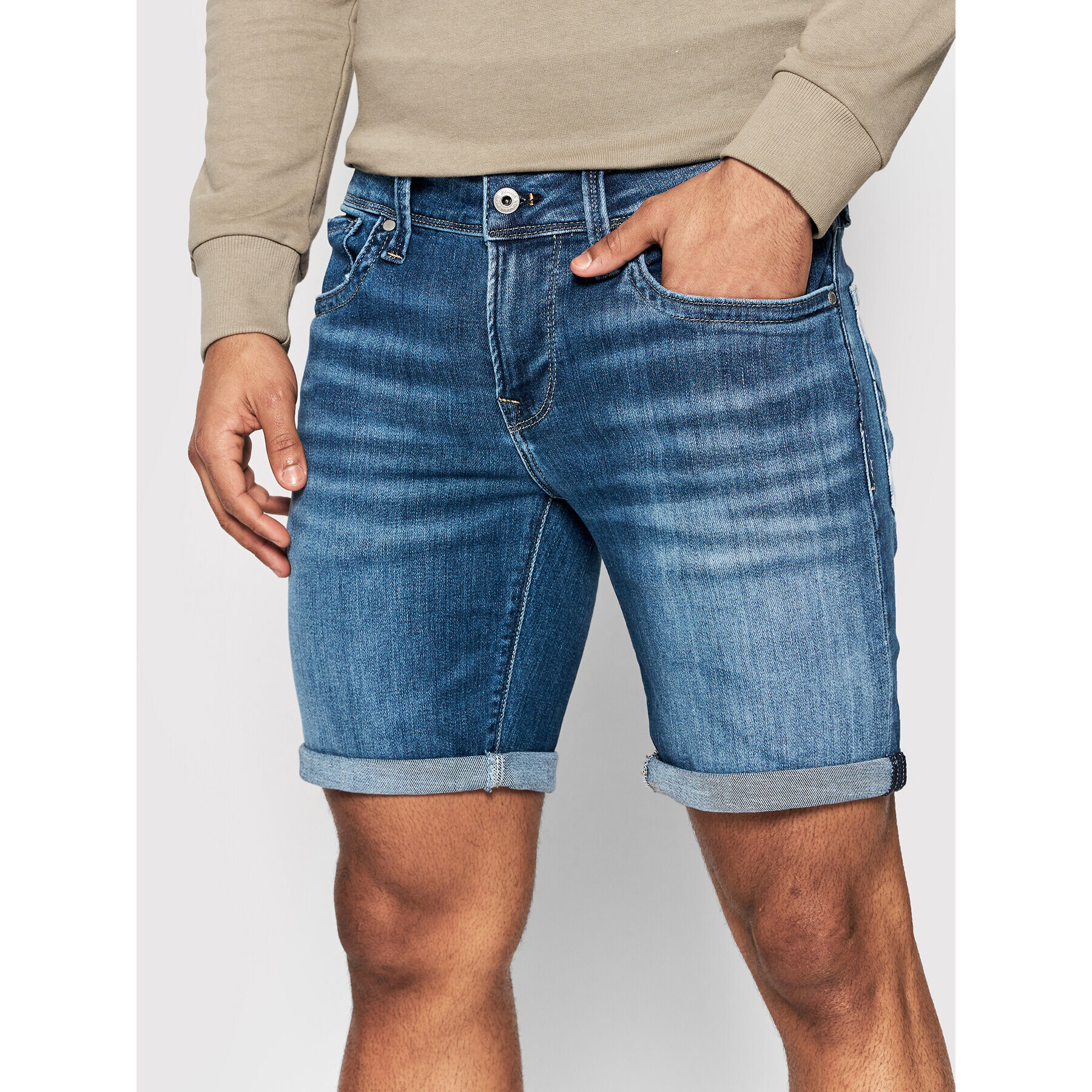 Pepe Jeans Džínové šortky Hatch PM800937 Tmavomodrá Slim Fit - Pepit.cz