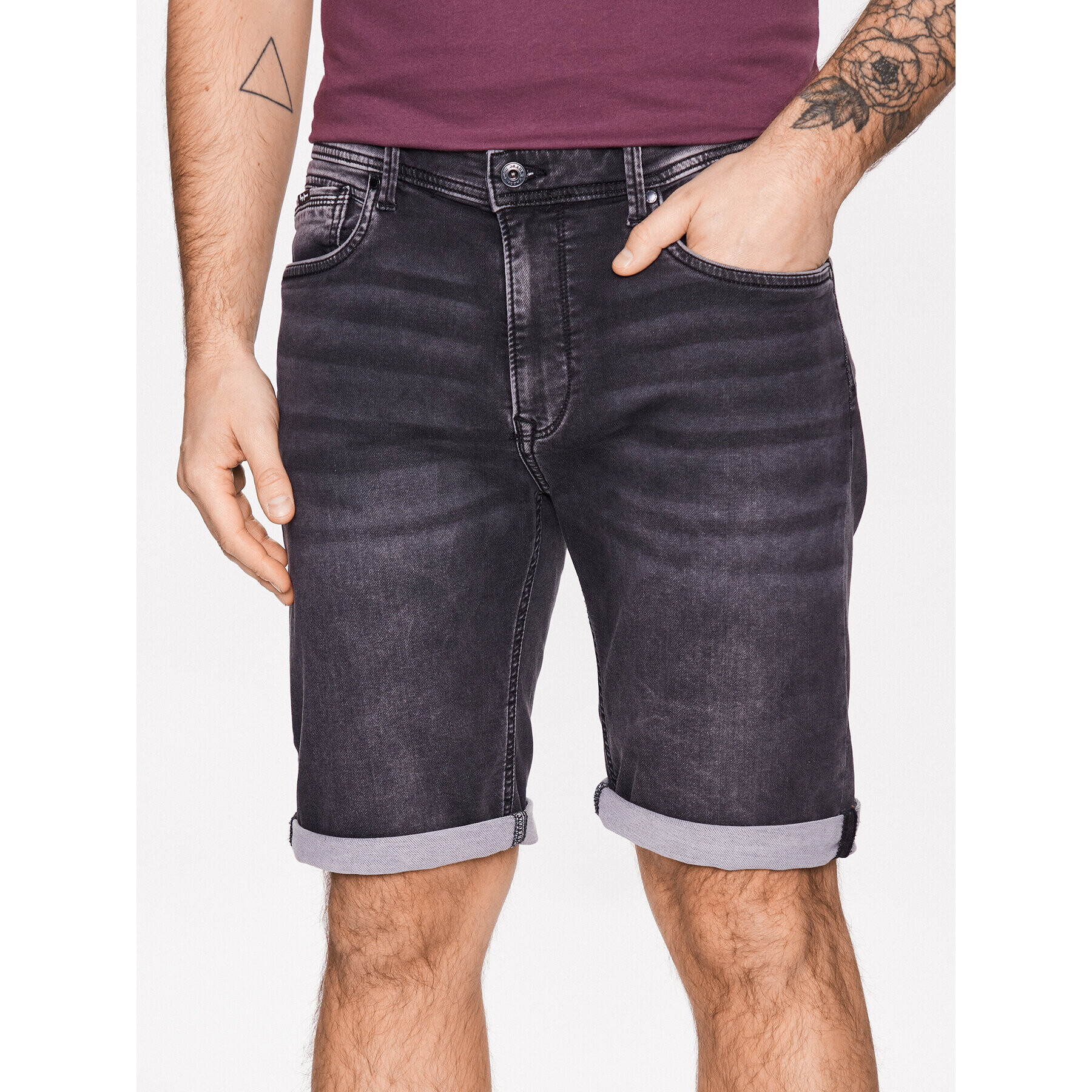 Pepe Jeans Džínové šortky Jack Short PM801022XF7 Šedá Regular Fit - Pepit.cz