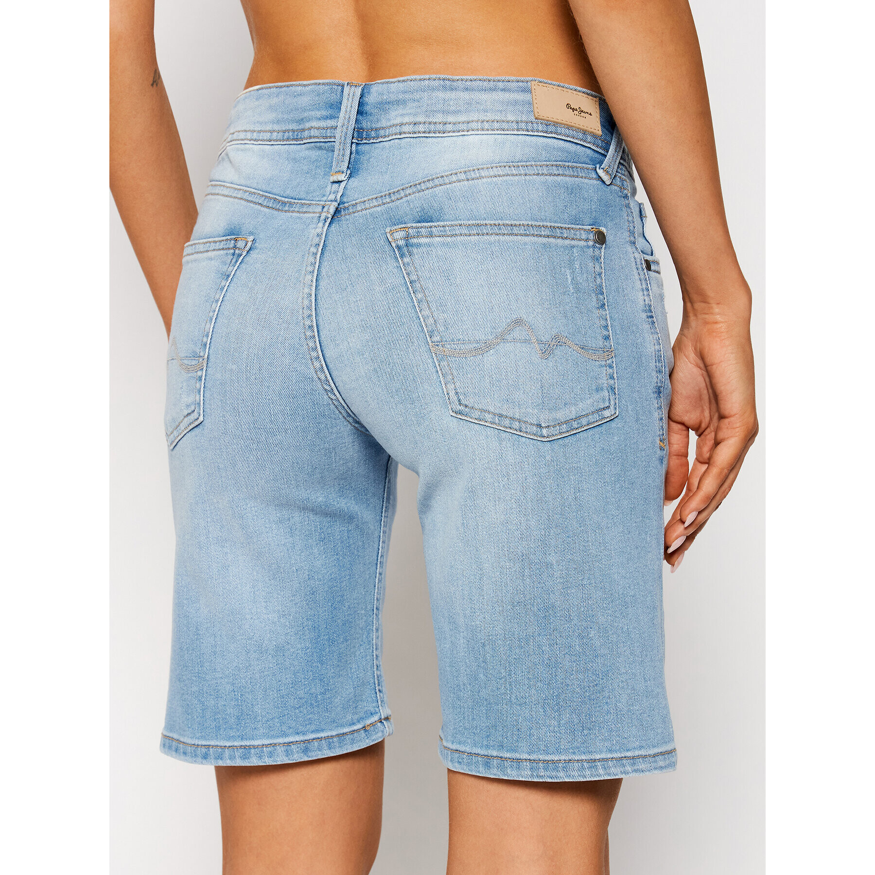 Pepe Jeans Džínové šortky Poppy PL800493 Modrá Regular Fit - Pepit.cz