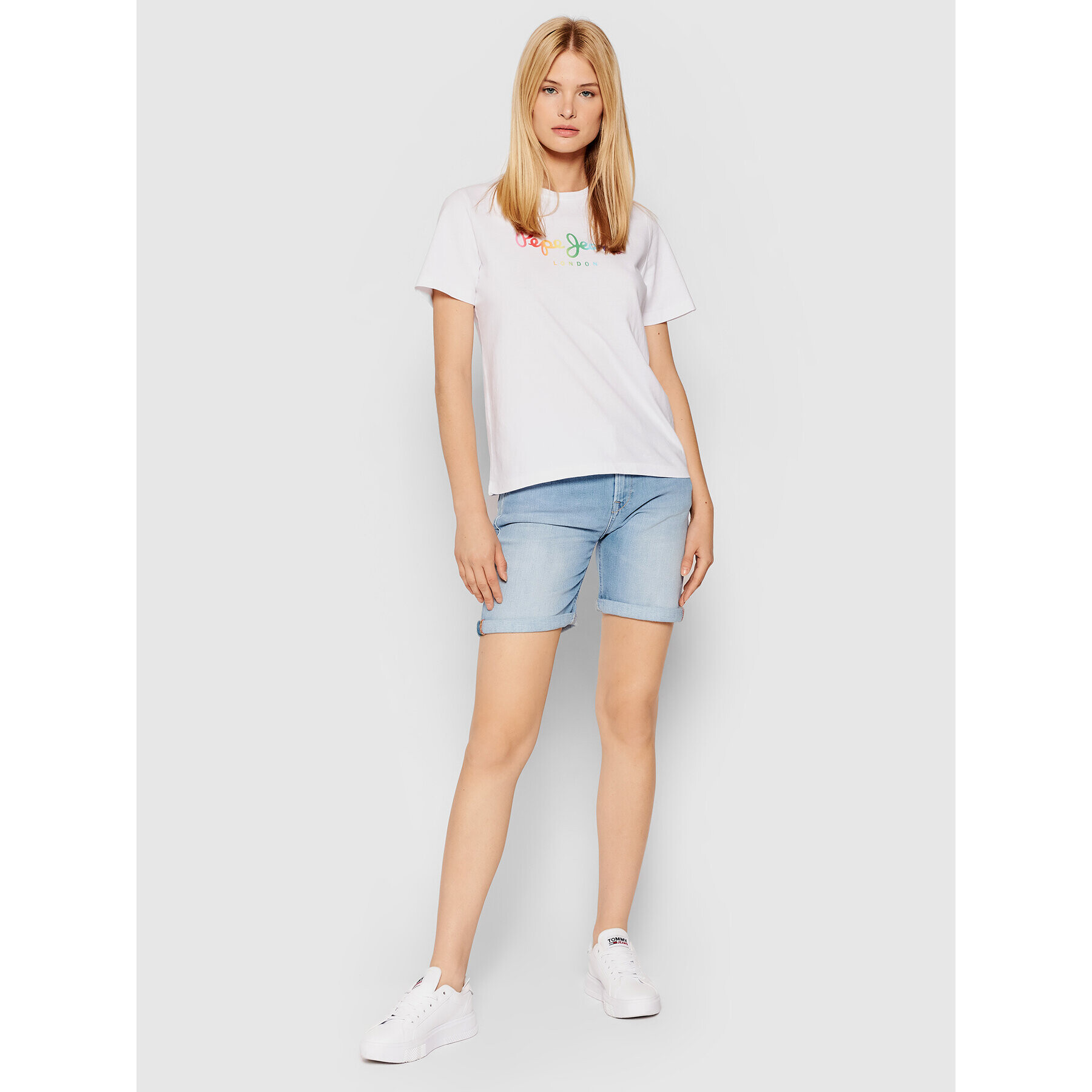 Pepe Jeans Džínové šortky Poppy Pride PL800910 Modrá Regular Fit - Pepit.cz