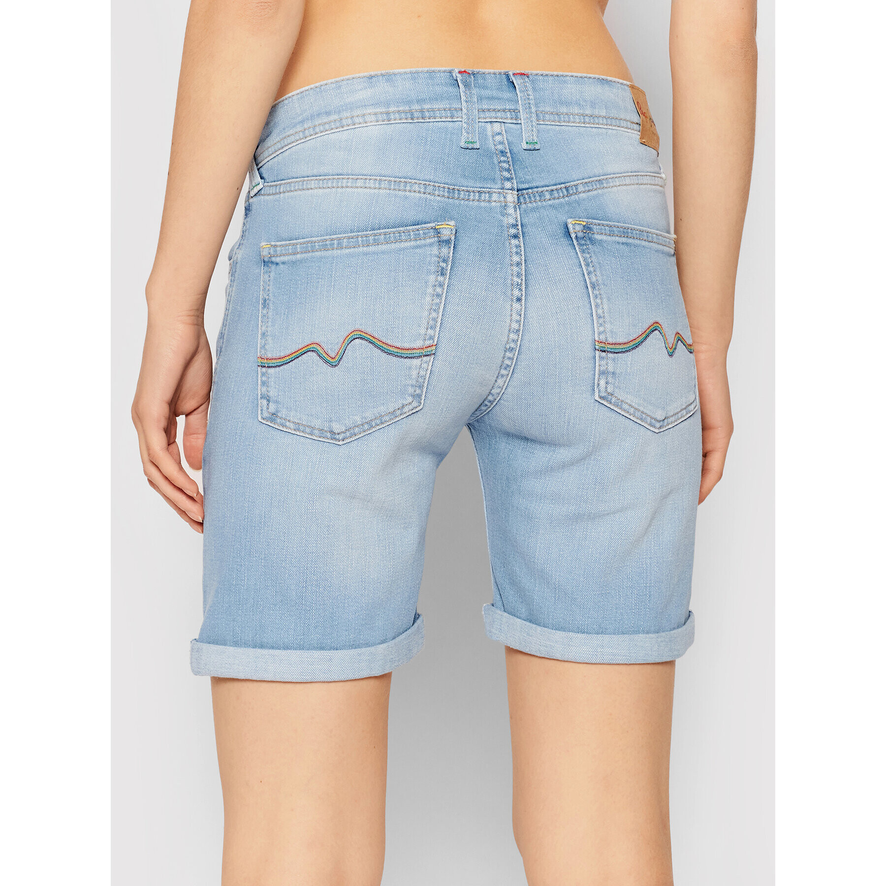 Pepe Jeans Džínové šortky Poppy Pride PL800910 Modrá Regular Fit - Pepit.cz