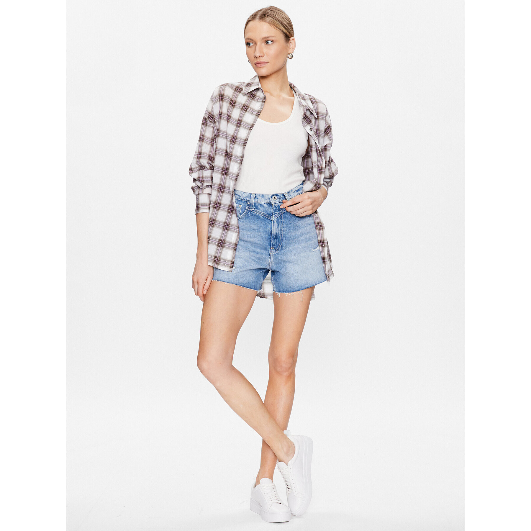 Pepe Jeans Džínové šortky Rachel Short PL801001RG4 Modrá Regular Fit - Pepit.cz