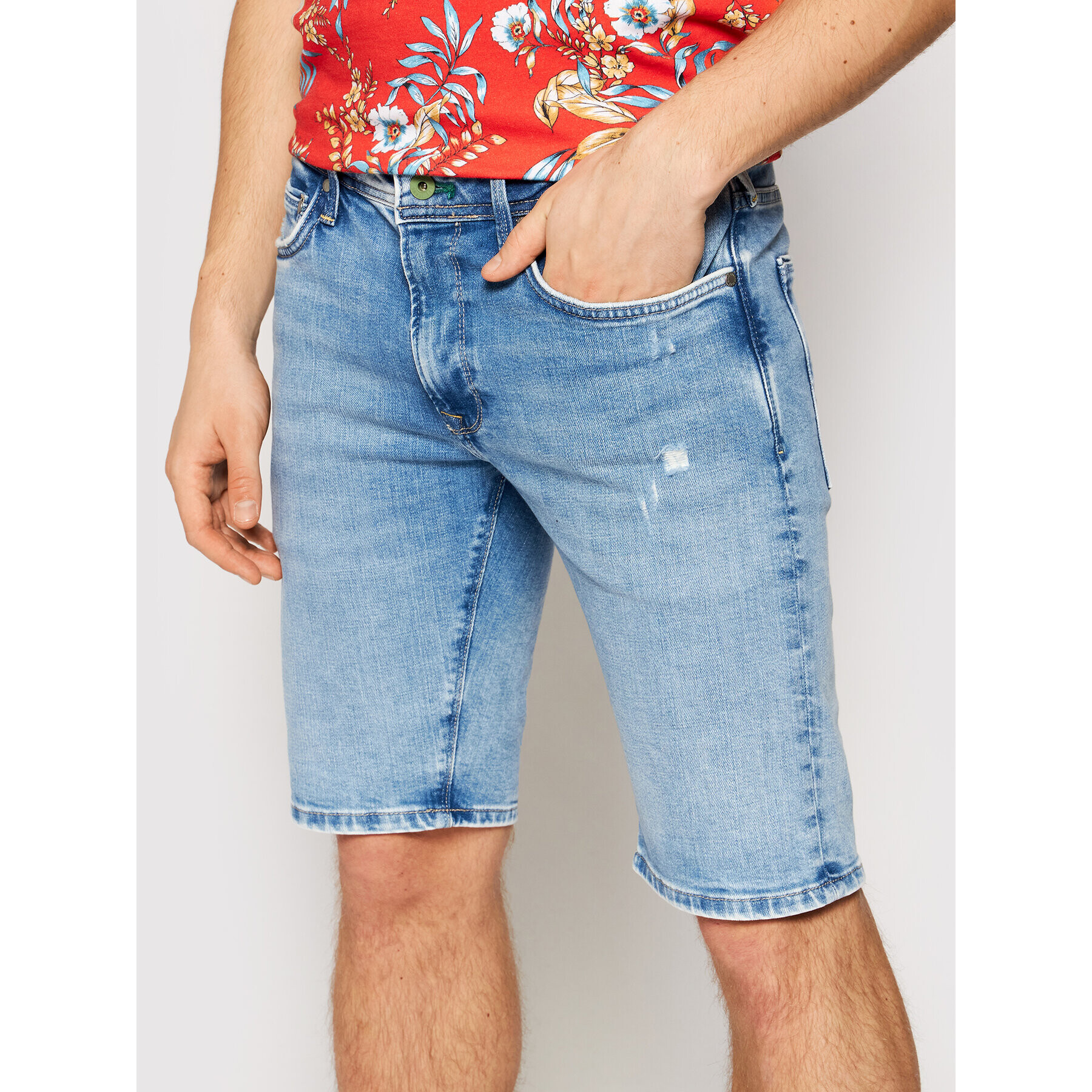 Pepe Jeans Džínové šortky Stanley PM800792 Modrá Slim Fit - Pepit.cz