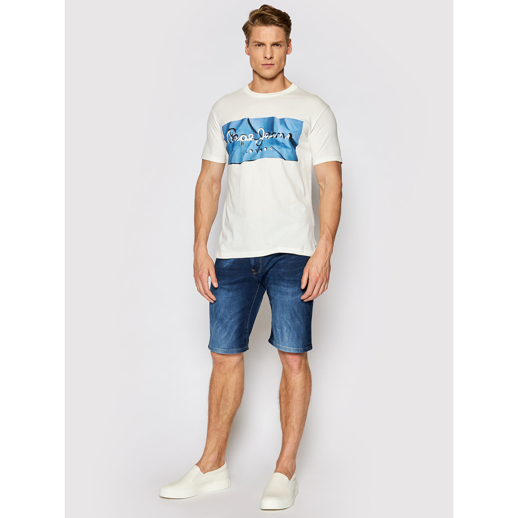 Pepe Jeans Džínové šortky Stanley PM800854 Tmavomodrá Taper Fit - Pepit.cz