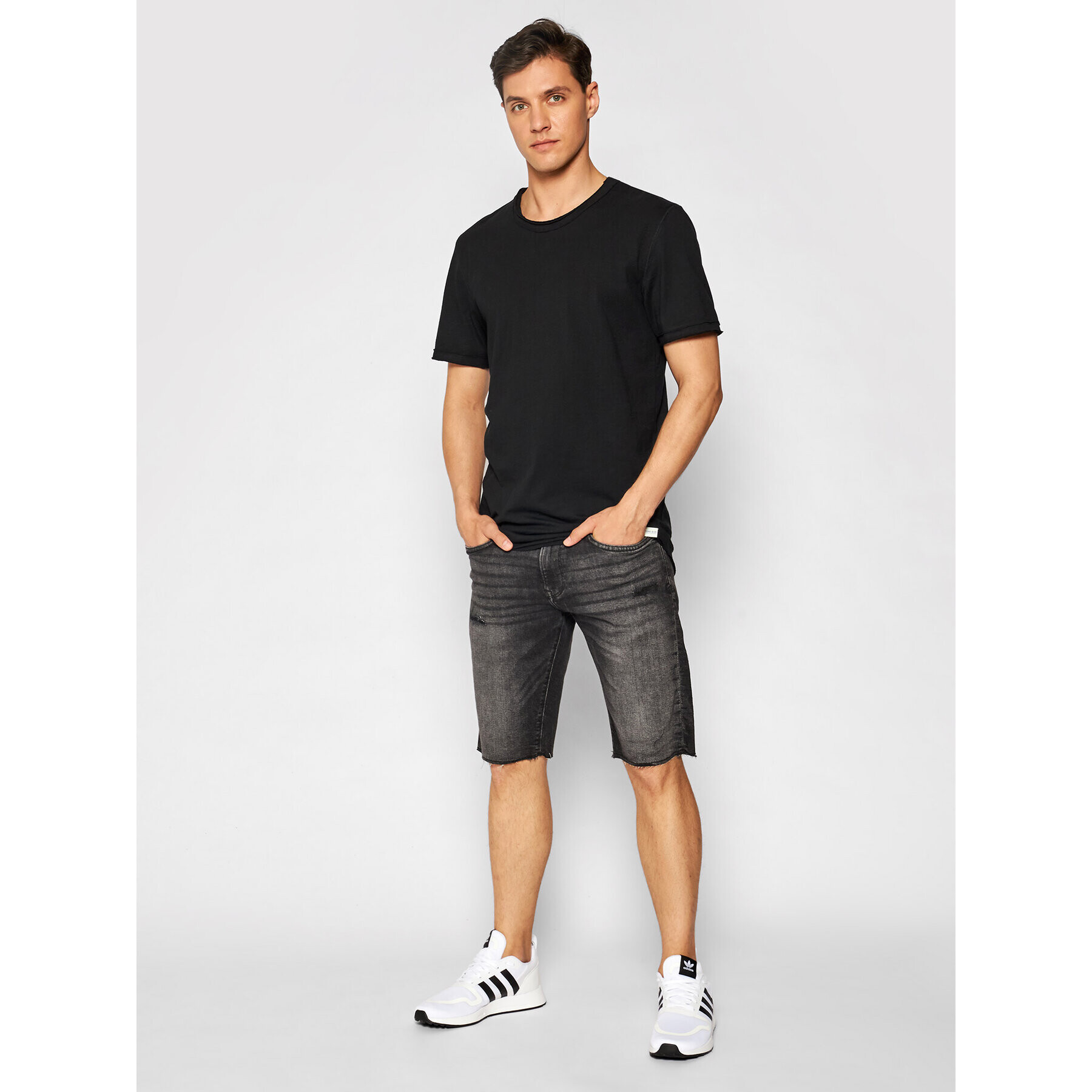 Pepe Jeans Džínové šortky Stanley PM800857 Šedá Slim Fit - Pepit.cz