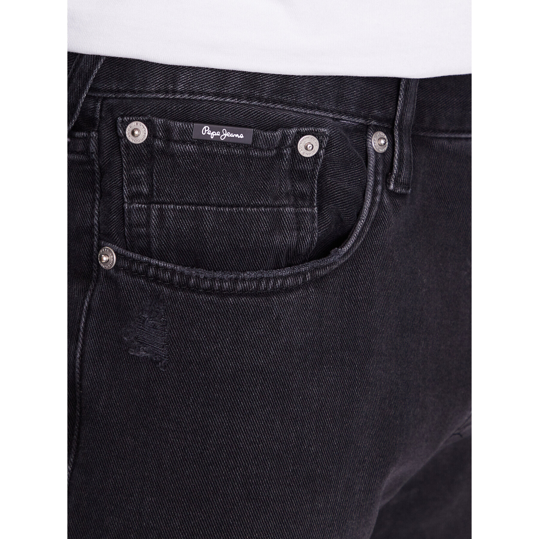 Pepe Jeans Džínové šortky Stanley Short Black PM801020 Modrá Tapered Fit - Pepit.cz