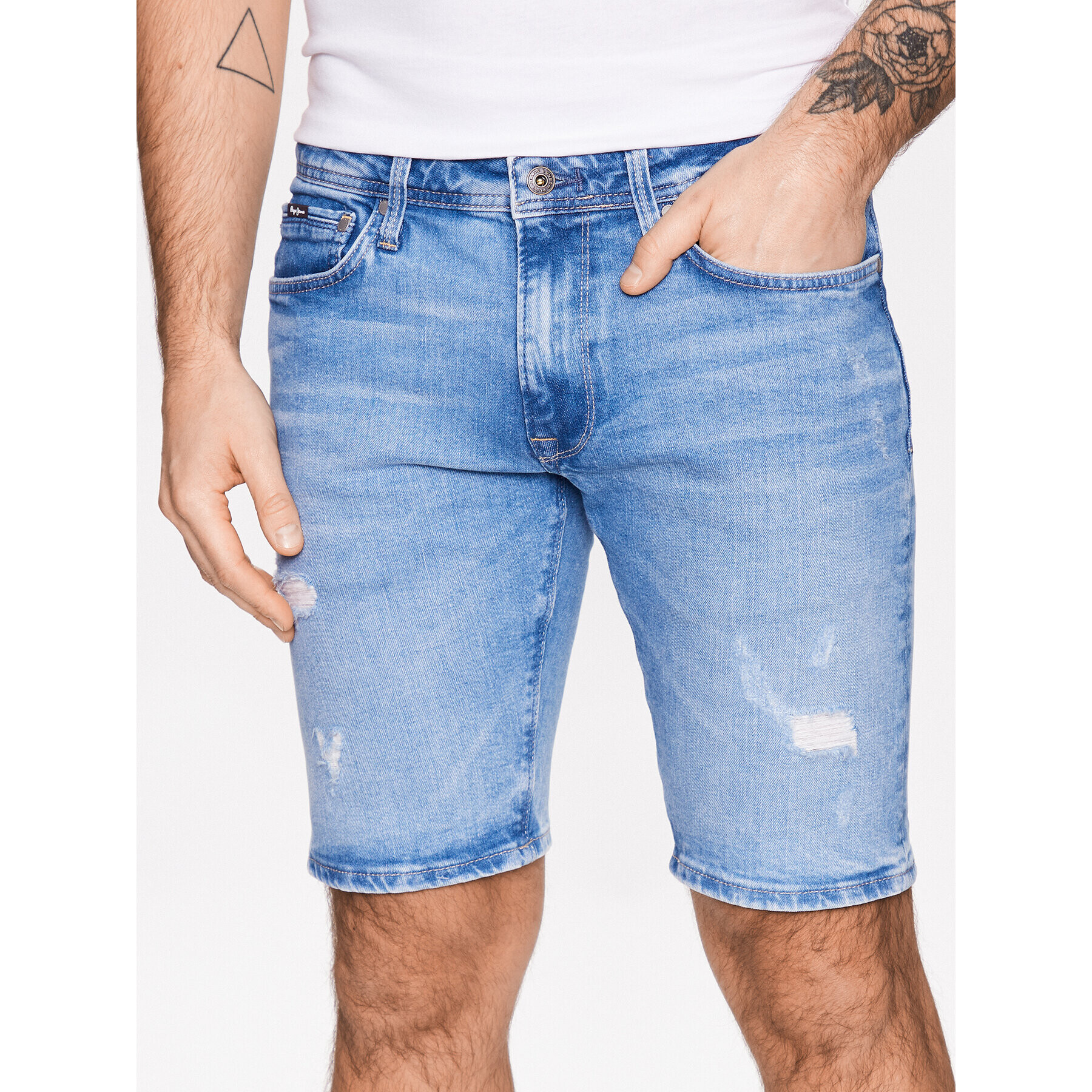 Pepe Jeans Džínové šortky Stanley Short PM800940VT5 Modrá Tapered Fit - Pepit.cz