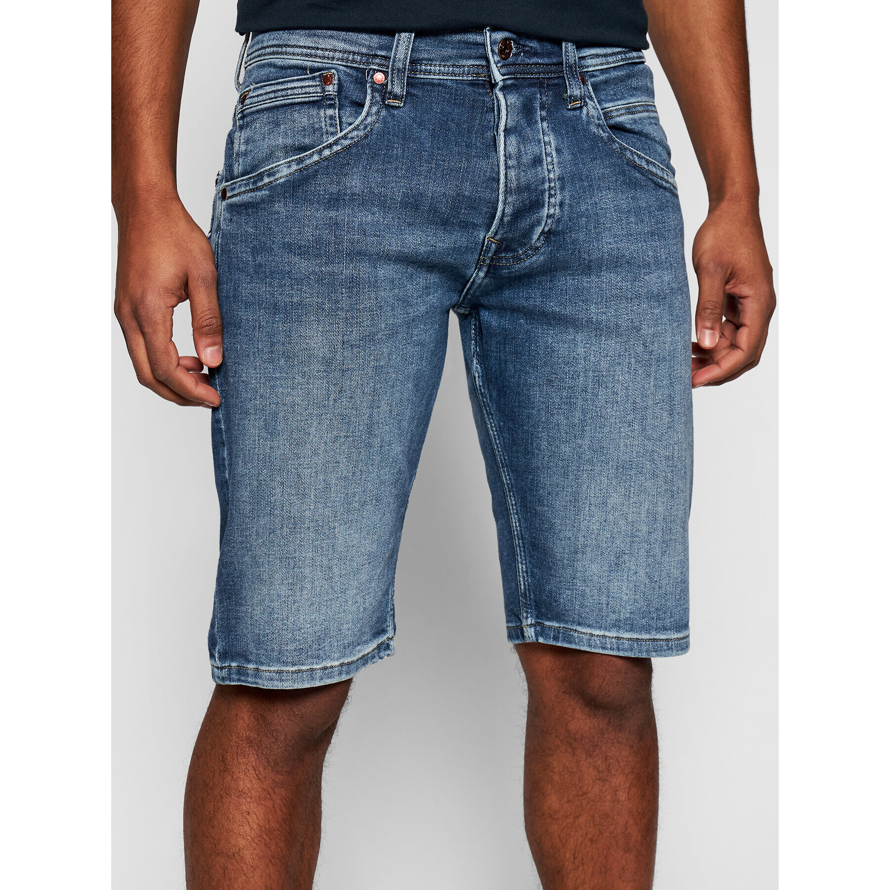 Pepe Jeans Džínové šortky Track PM800487 Tmavomodrá Regular Fit - Pepit.cz