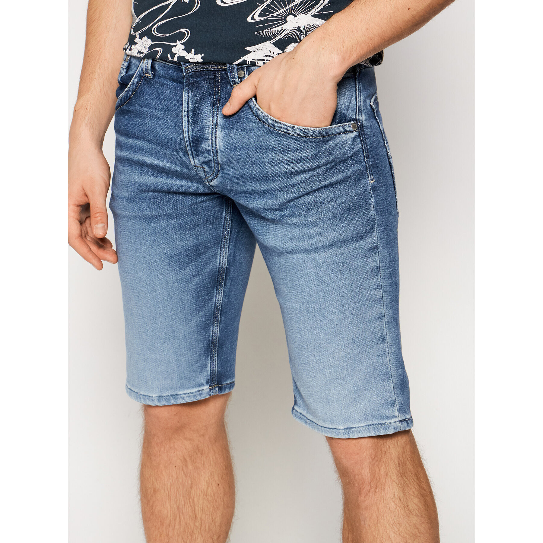 Pepe Jeans Džínové šortky Track PM800487WQ5 Modrá Regular Fit - Pepit.cz