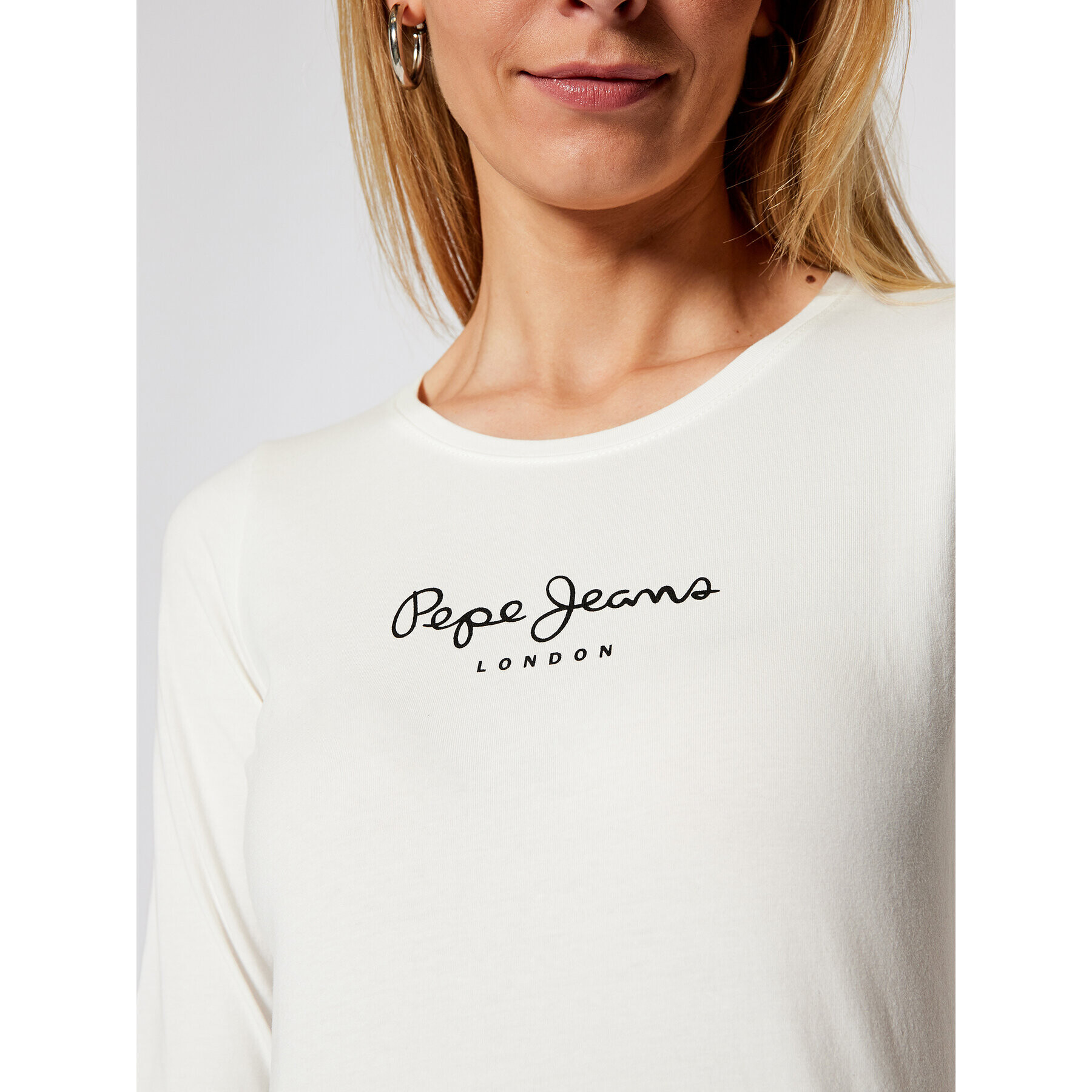 Pepe Jeans Halenka New Virginia PL502755 Bílá Slim Fit - Pepit.cz