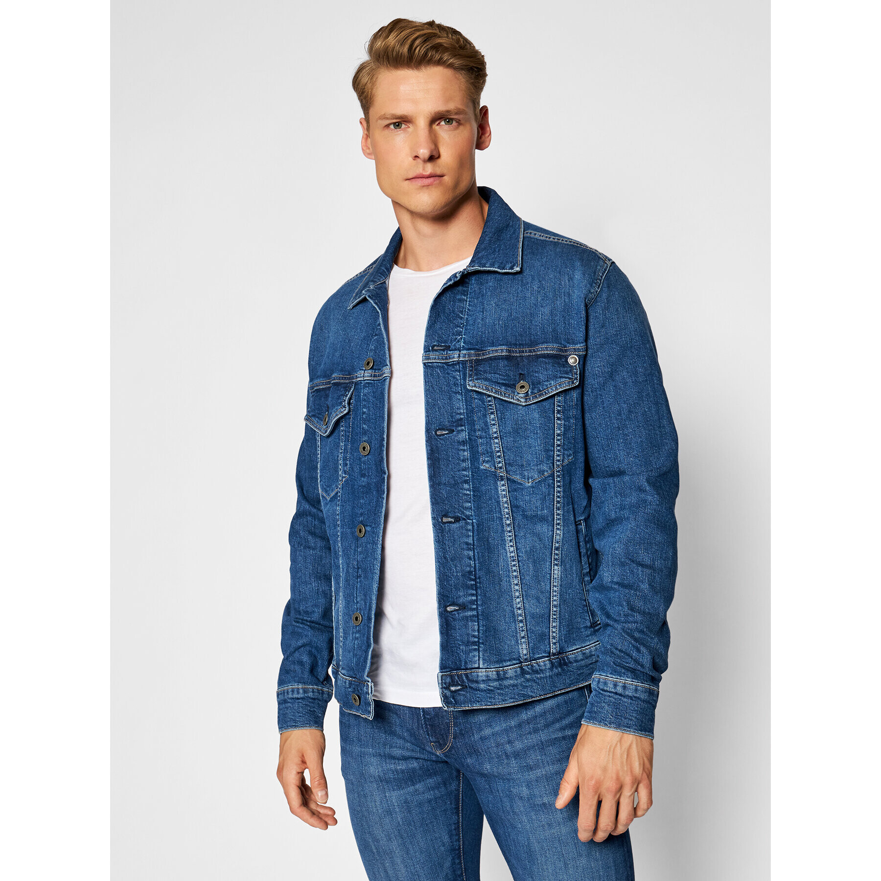 Pepe Jeans Jeansová bunda Pinner PM400908HI4 Tmavomodrá Regular Fit - Pepit.cz