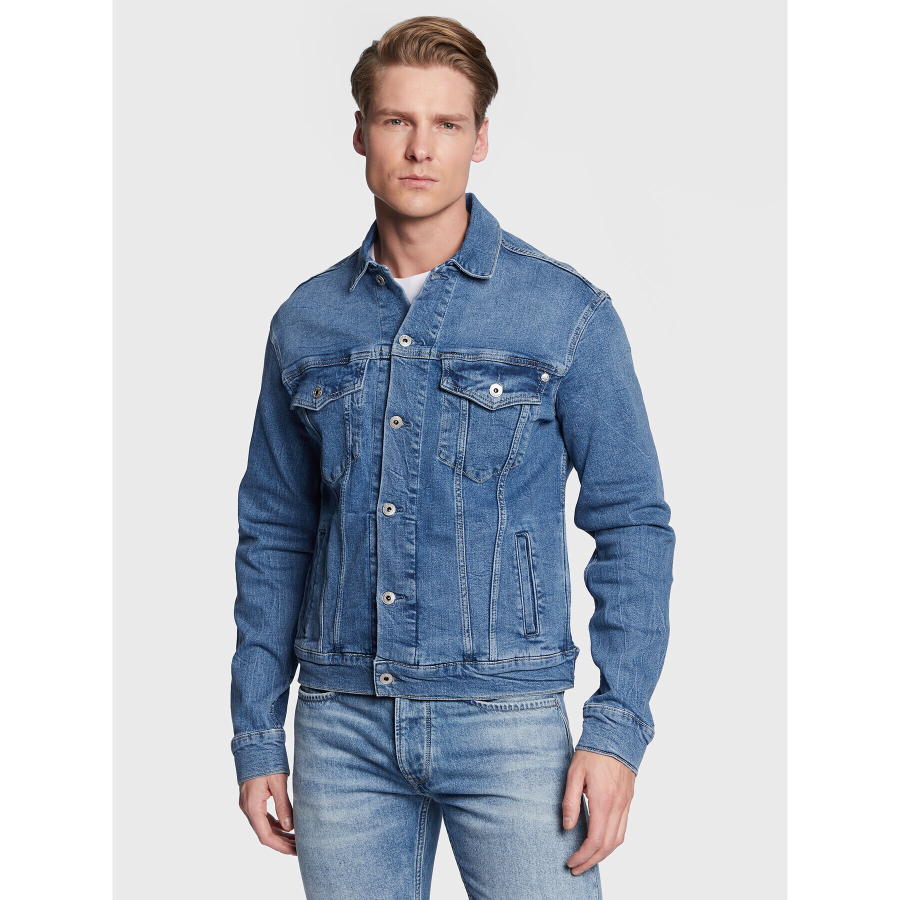 Pepe Jeans Jeansová bunda Pinner PM402465 Modrá Regular Fit - Pepit.cz