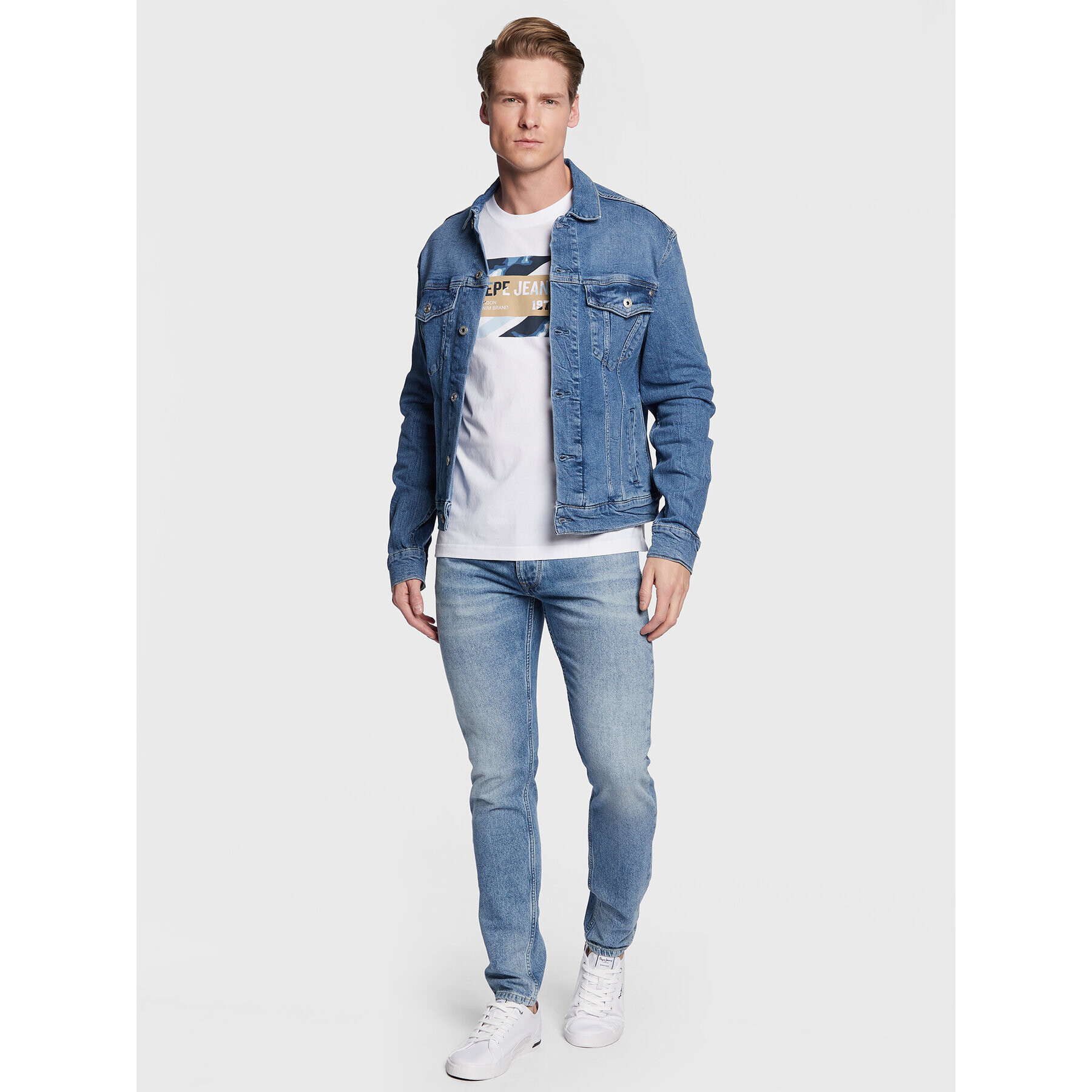 Pepe Jeans Jeansová bunda Pinner PM402465 Modrá Regular Fit - Pepit.cz