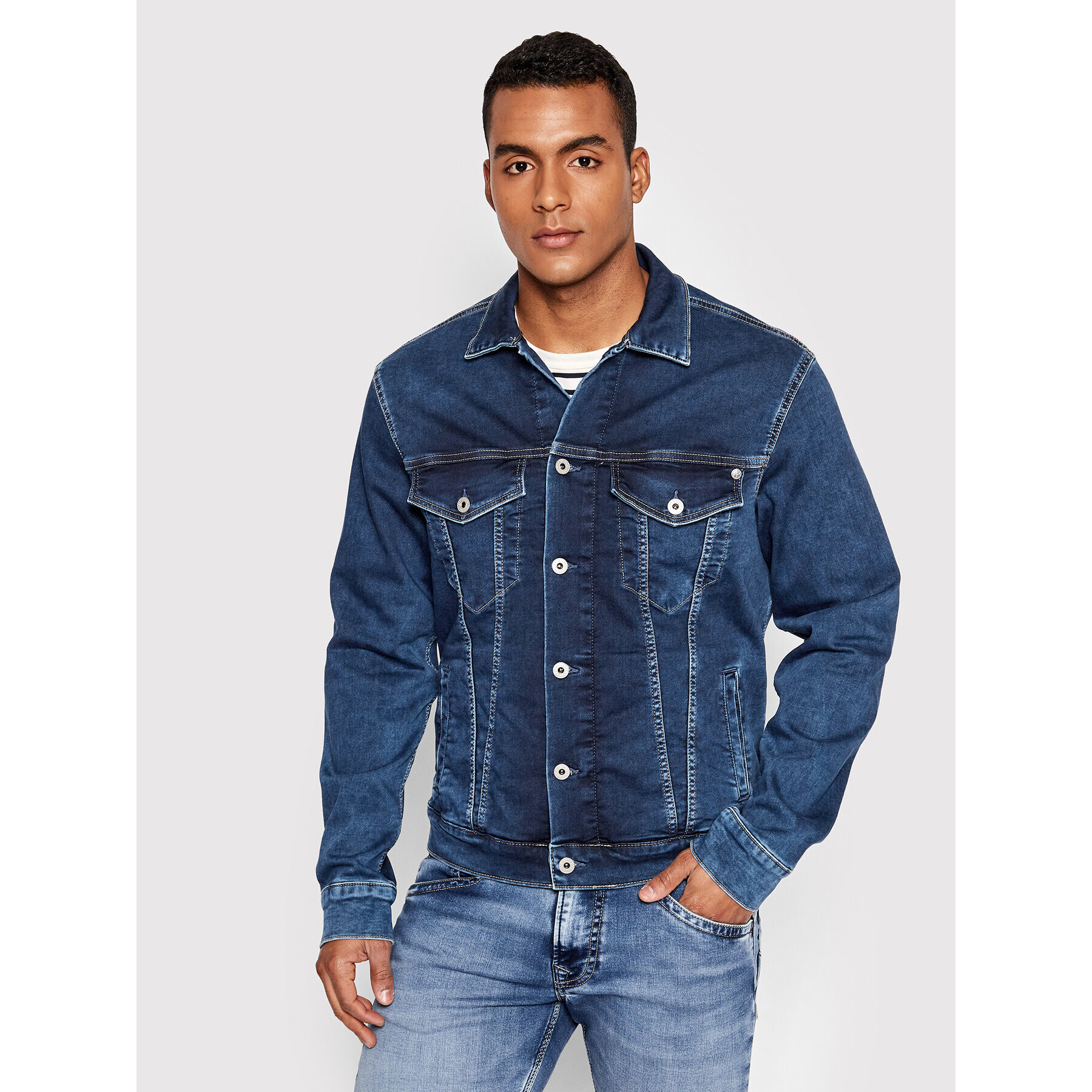 Pepe Jeans Jeansová bunda Pinner PM402465 Tmavomodrá Regular Fit - Pepit.cz