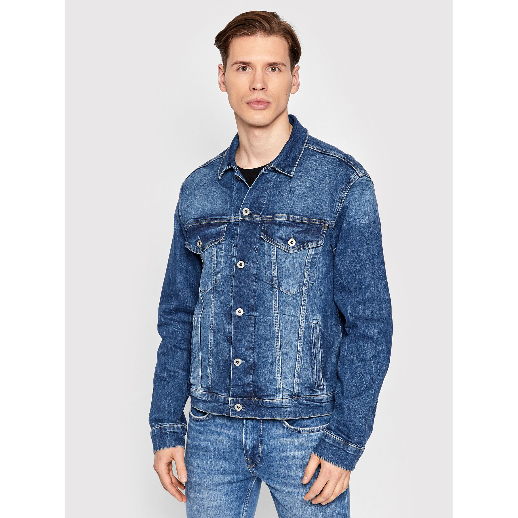 Pepe Jeans Jeansová bunda Pinner PM402465 Tmavomodrá Regular Fit - Pepit.cz