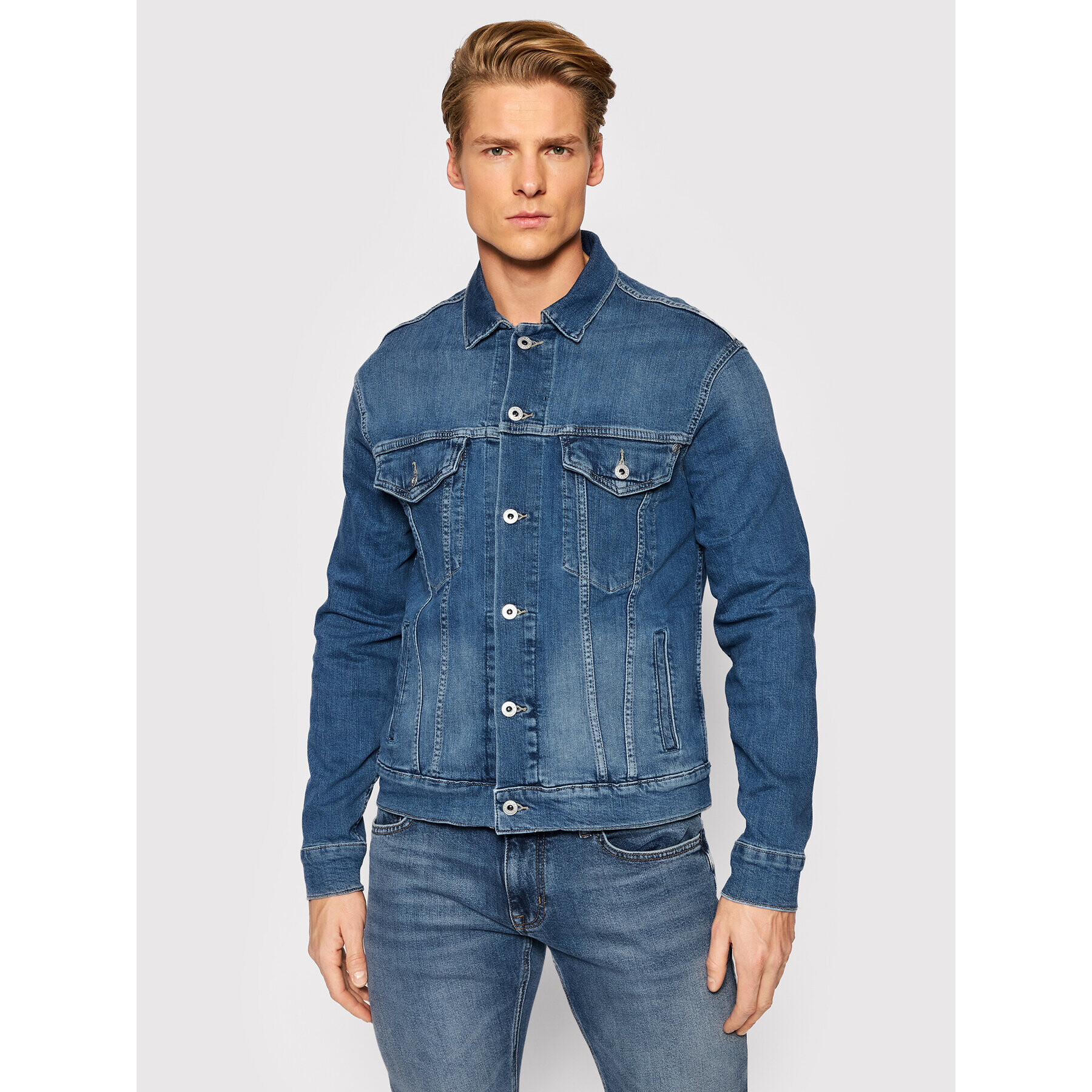 Pepe Jeans Jeansová bunda PM402465 Tmavomodrá Regular Fit - Pepit.cz