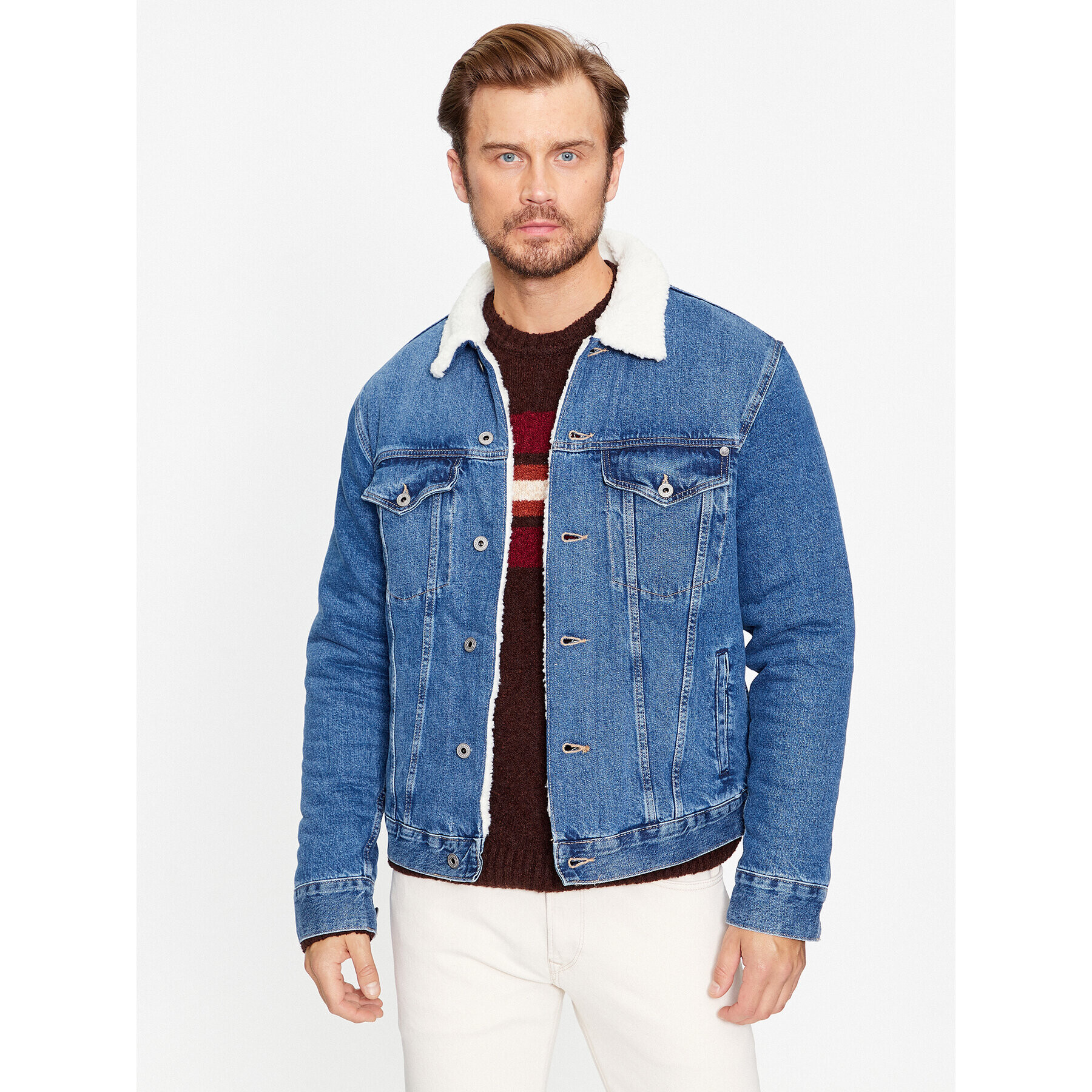 Pepe Jeans Jeansová bunda PM402628 Modrá Regular Fit - Pepit.cz