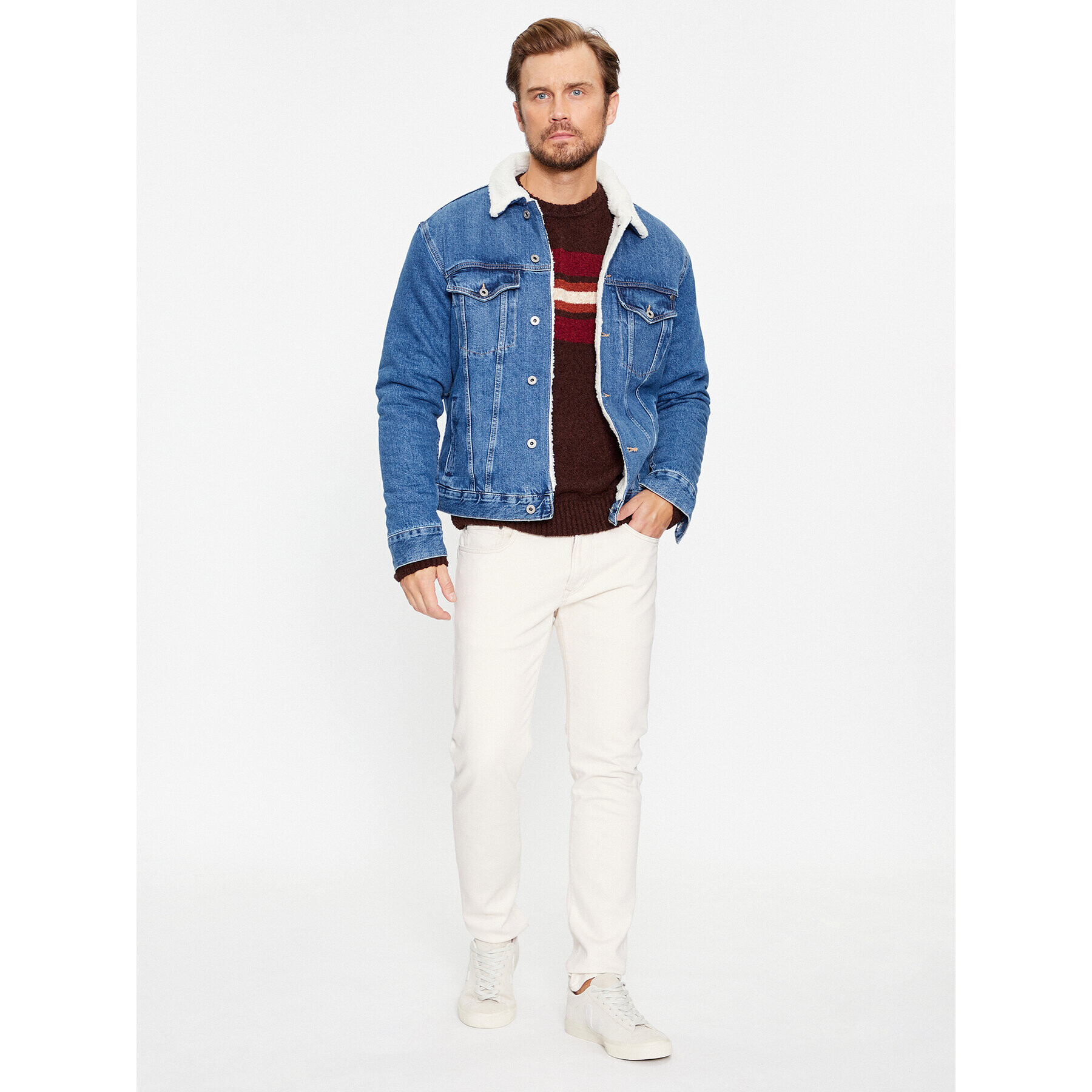 Pepe Jeans Jeansová bunda PM402628 Modrá Regular Fit - Pepit.cz