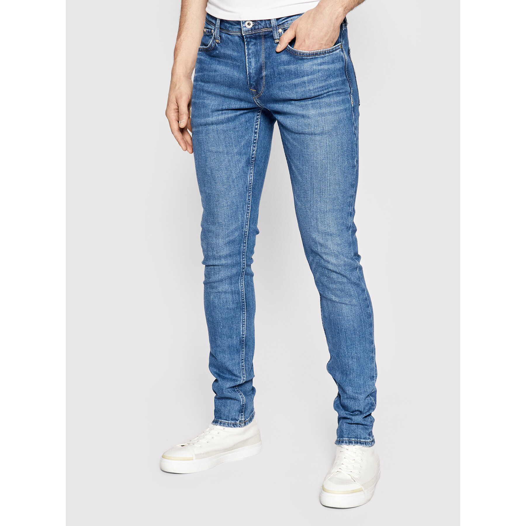 Pepe Jeans Jeansy Finsbury PM206321 Modrá Skinny Fit - Pepit.cz