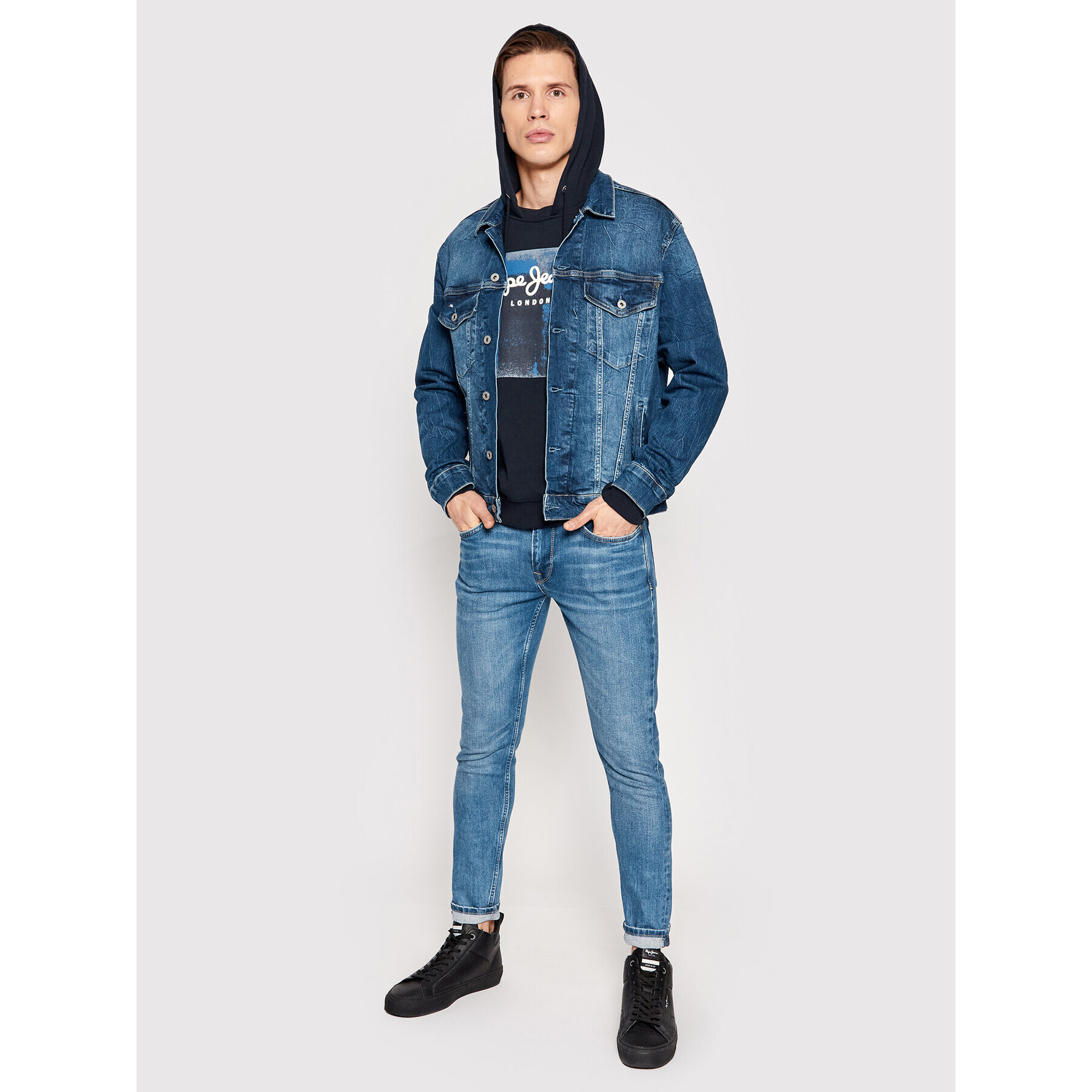 Pepe Jeans Jeansy Finsbury PM206321 Modrá Skinny Fit - Pepit.cz