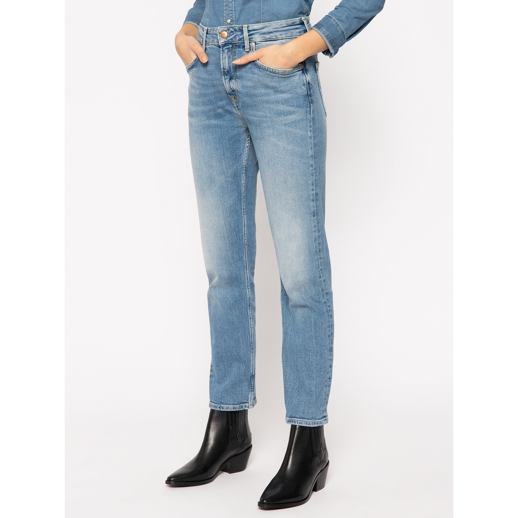 Pepe Jeans Jeansy Mary PL203057 Tmavomodrá Straight Fit - Pepit.cz