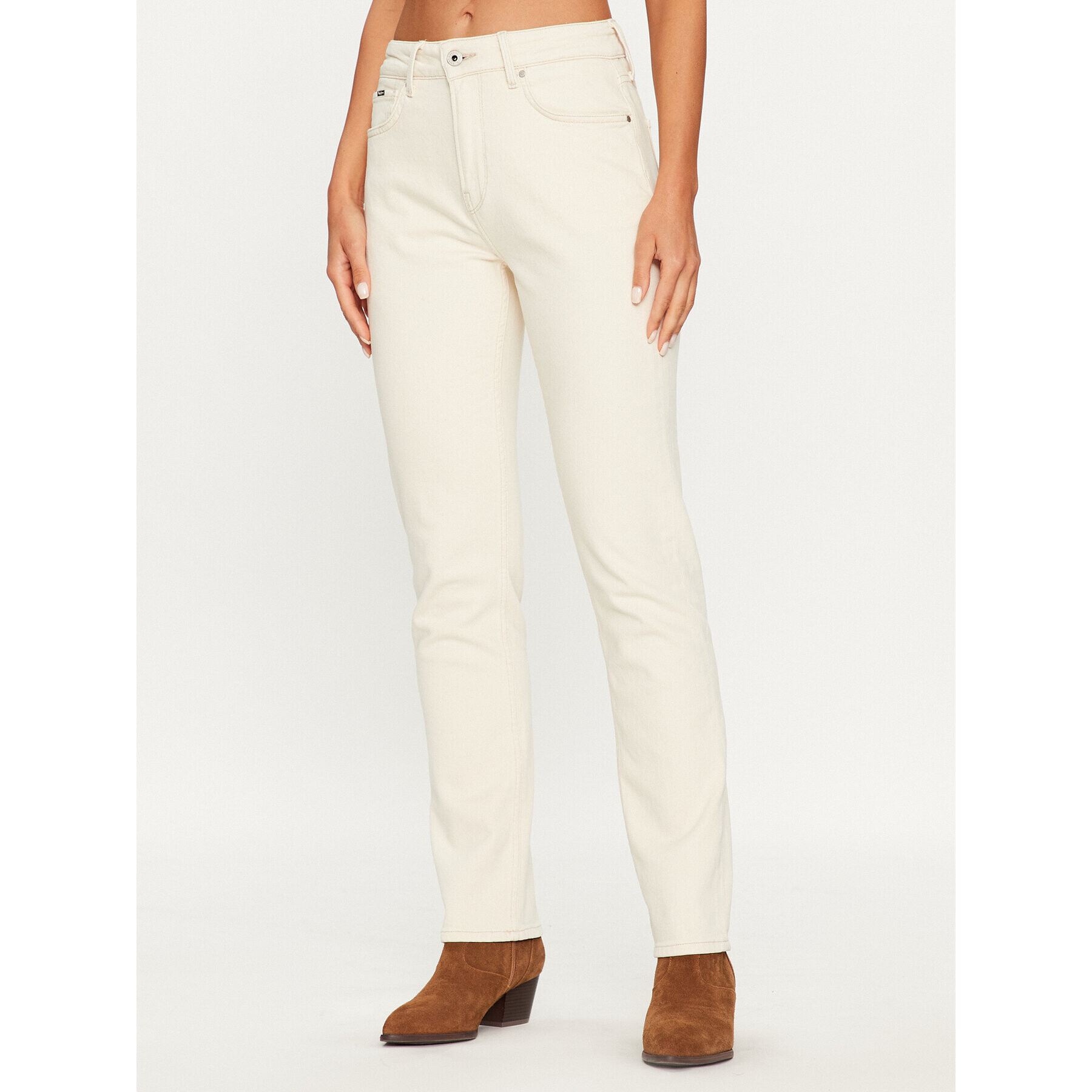 Pepe Jeans Jeansy Mary PL204164 Écru Straight Fit - Pepit.cz