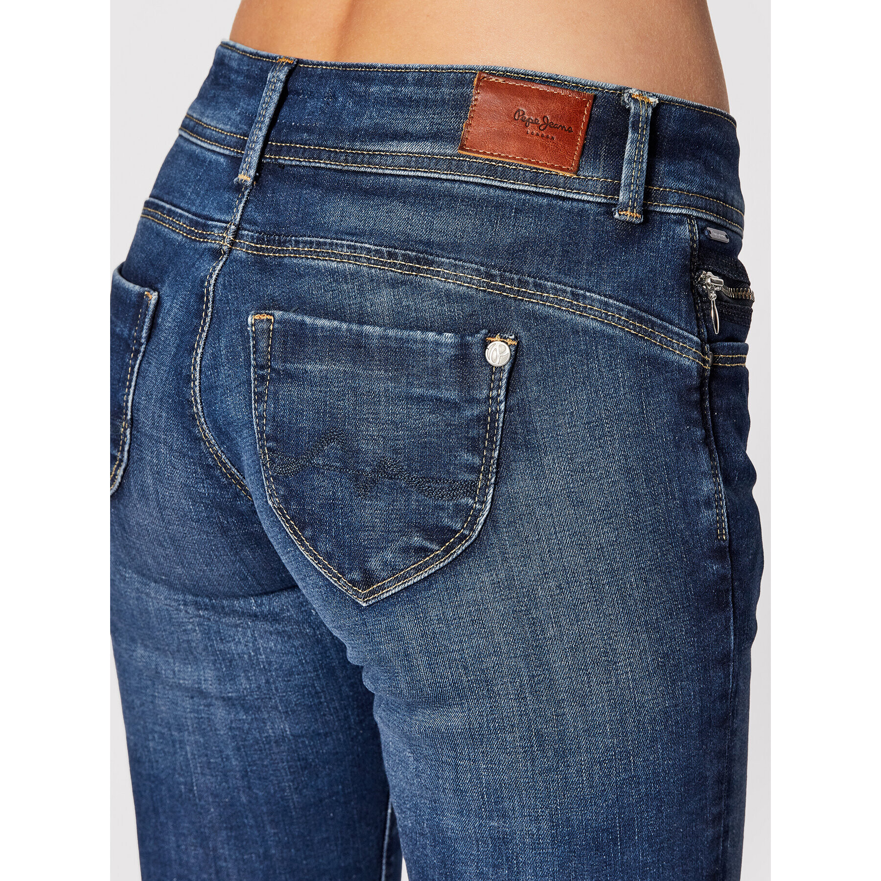 Pepe Jeans Jeansy New Brooke PL204165 Tmavomodrá Slim Fit - Pepit.cz