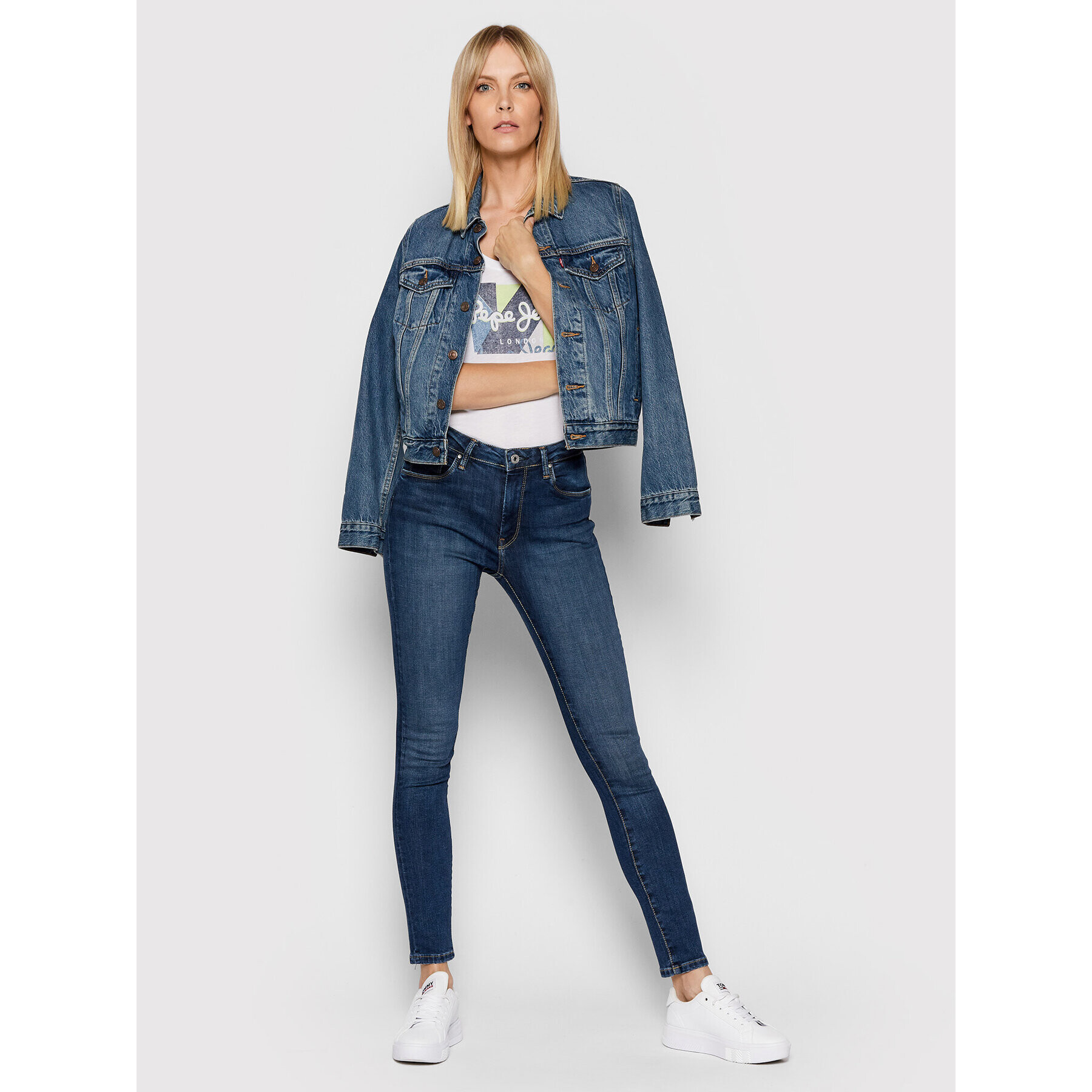 Pepe Jeans Jeansy Regent PL204171 Tmavomodrá Skinny Fit - Pepit.cz