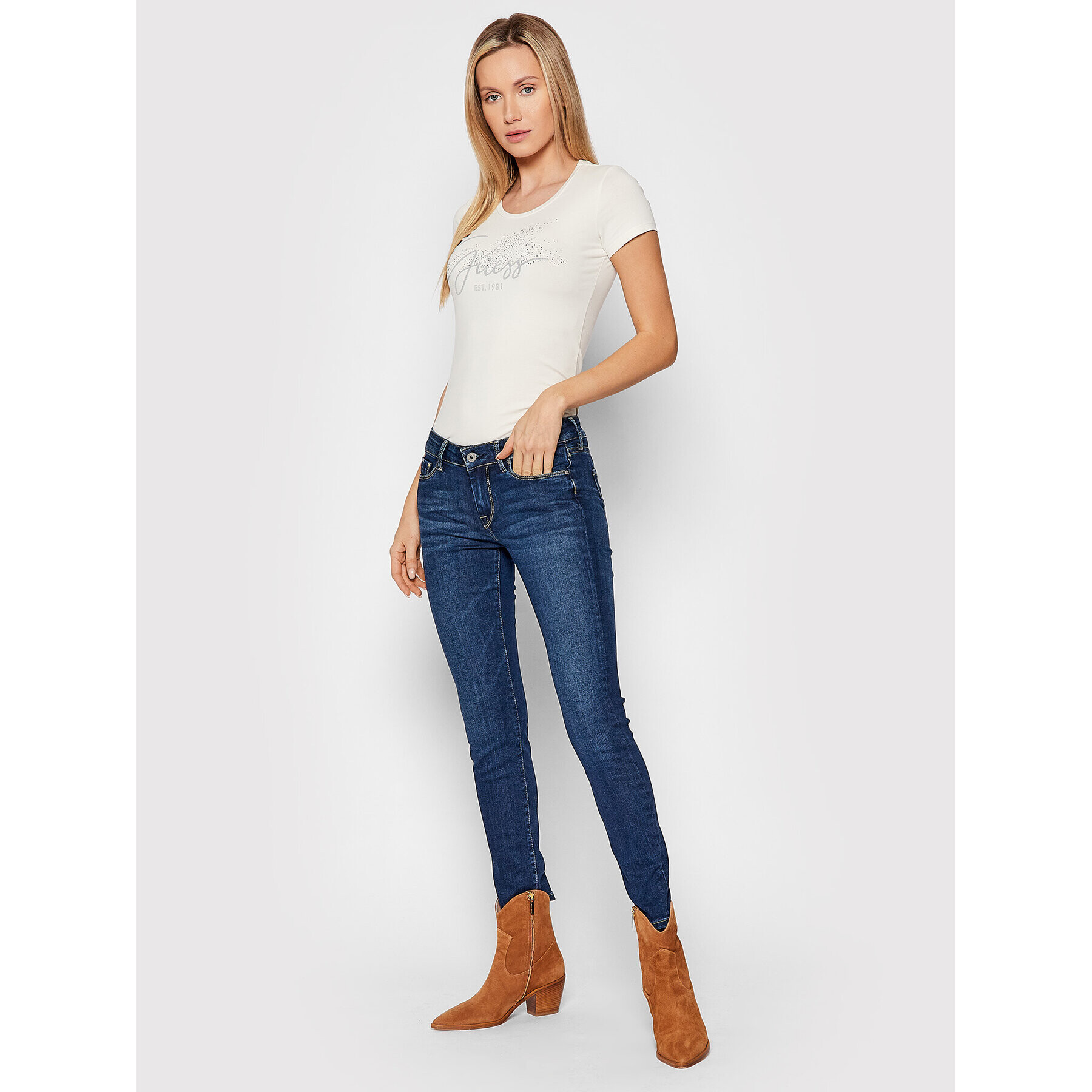 Pepe Jeans Jeansy Soho PL204174 Tmavomodrá Skinny Fit - Pepit.cz