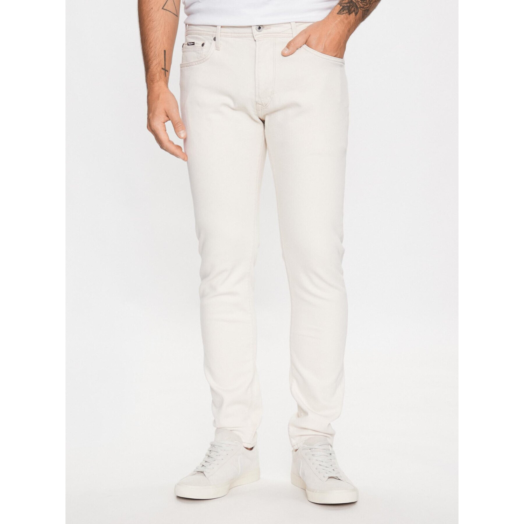 Pepe Jeans Jeansy Stanley PM20632 Bílá Skinny Fit - Pepit.cz