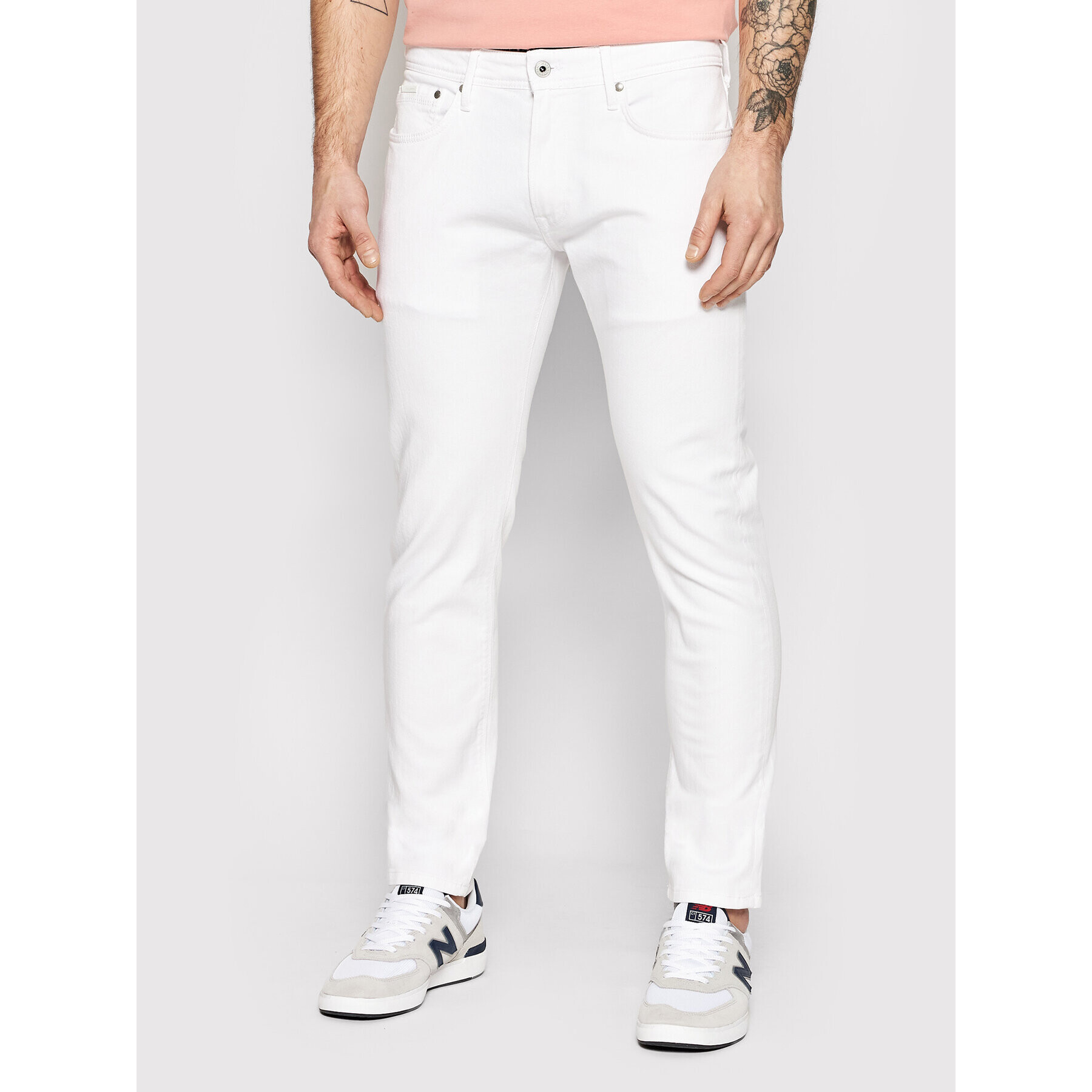 Pepe Jeans Jeansy Stanley PM206326 Bílá Tapered Fit - Pepit.cz