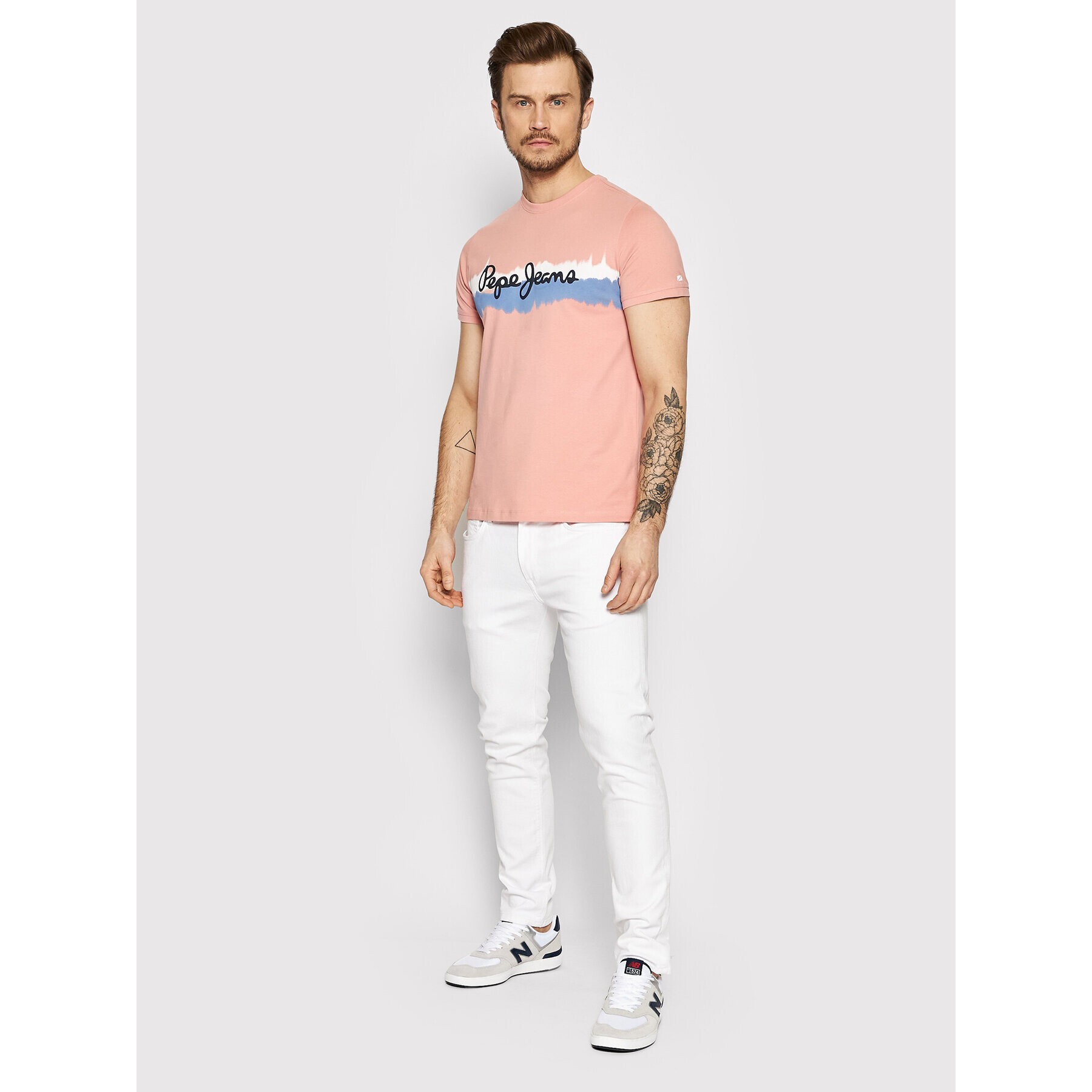 Pepe Jeans Jeansy Stanley PM206326 Bílá Tapered Fit - Pepit.cz