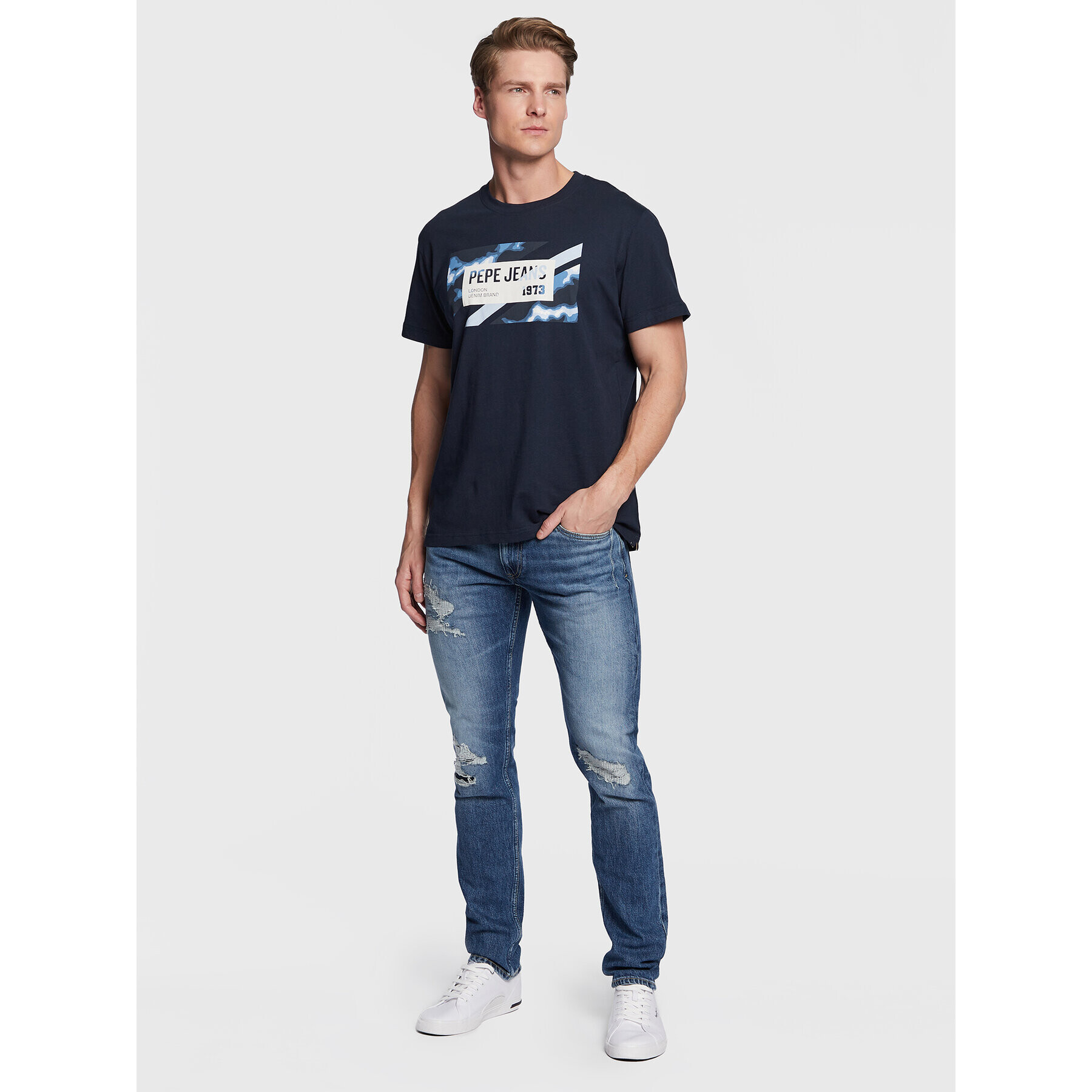 Pepe Jeans Jeansy Stanley PM206816 Tmavomodrá Tapered Fit - Pepit.cz