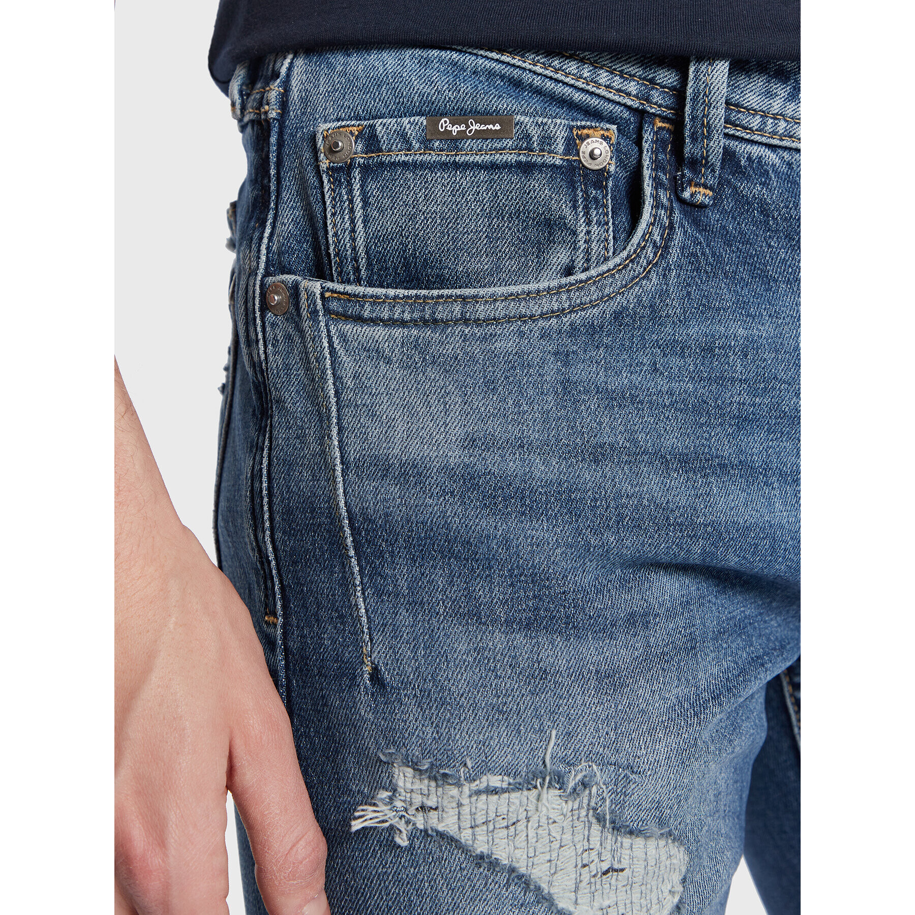 Pepe Jeans Jeansy Stanley PM206816 Tmavomodrá Tapered Fit - Pepit.cz