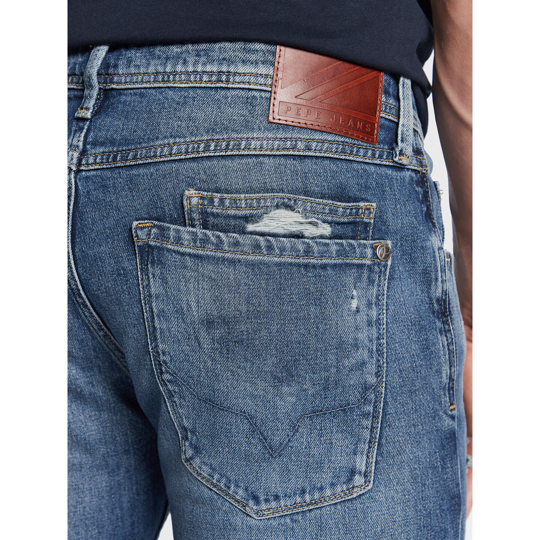 Pepe Jeans Jeansy Stanley PM206816 Tmavomodrá Tapered Fit - Pepit.cz