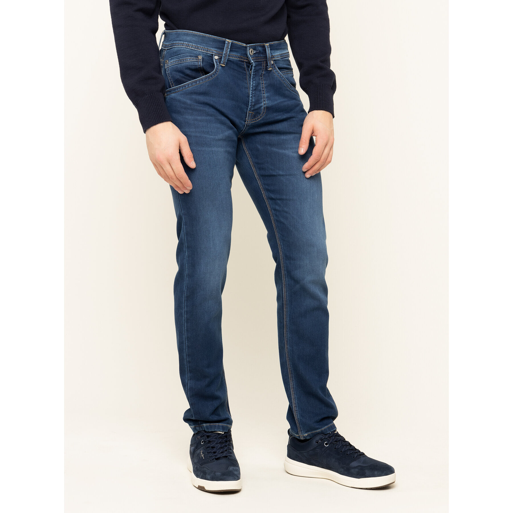 Pepe Jeans Jeansy Track PM201100 Tmavomodrá Regular Fit - Pepit.cz