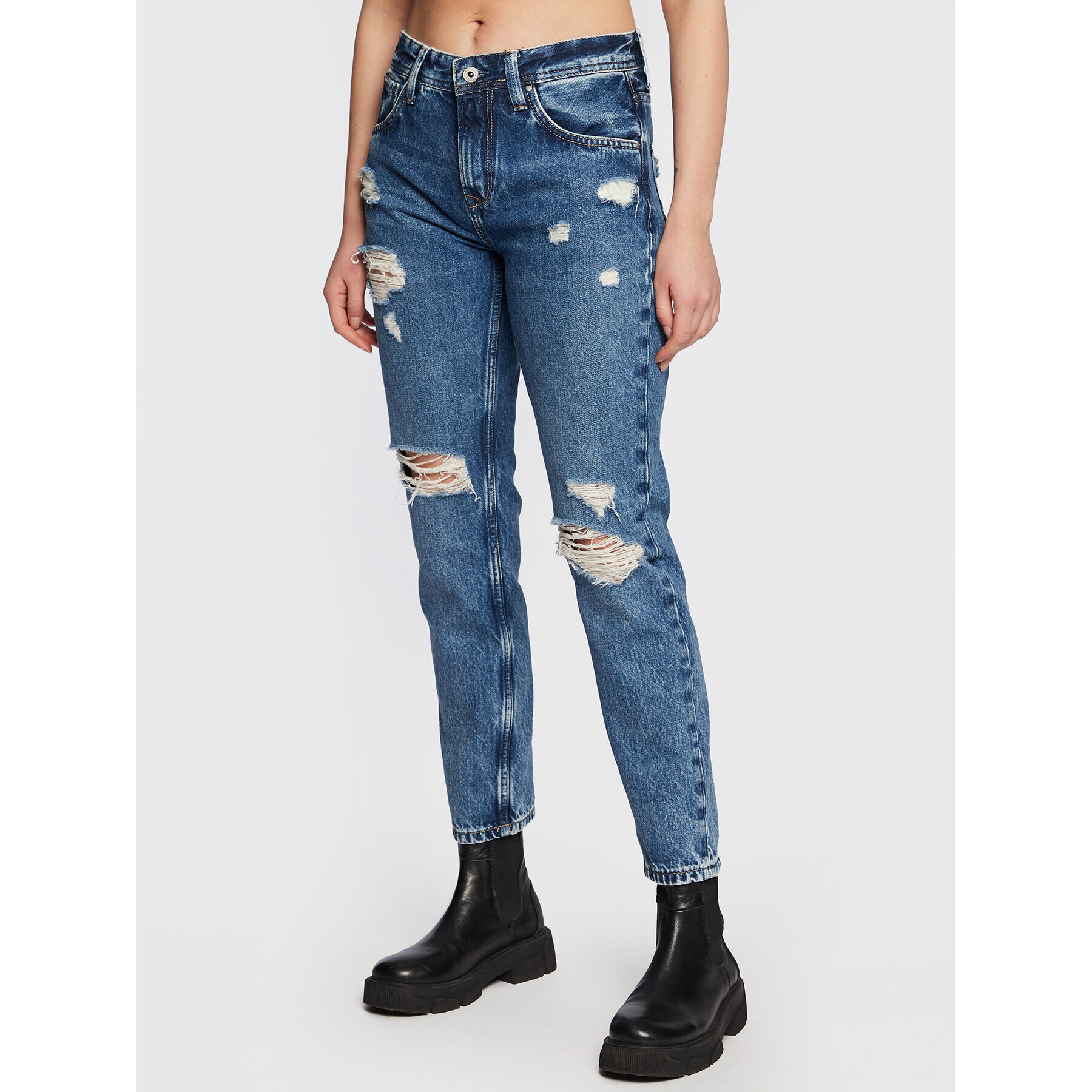 Pepe Jeans Jeansy Violet PL204176 Modrá Mom Fit - Pepit.cz