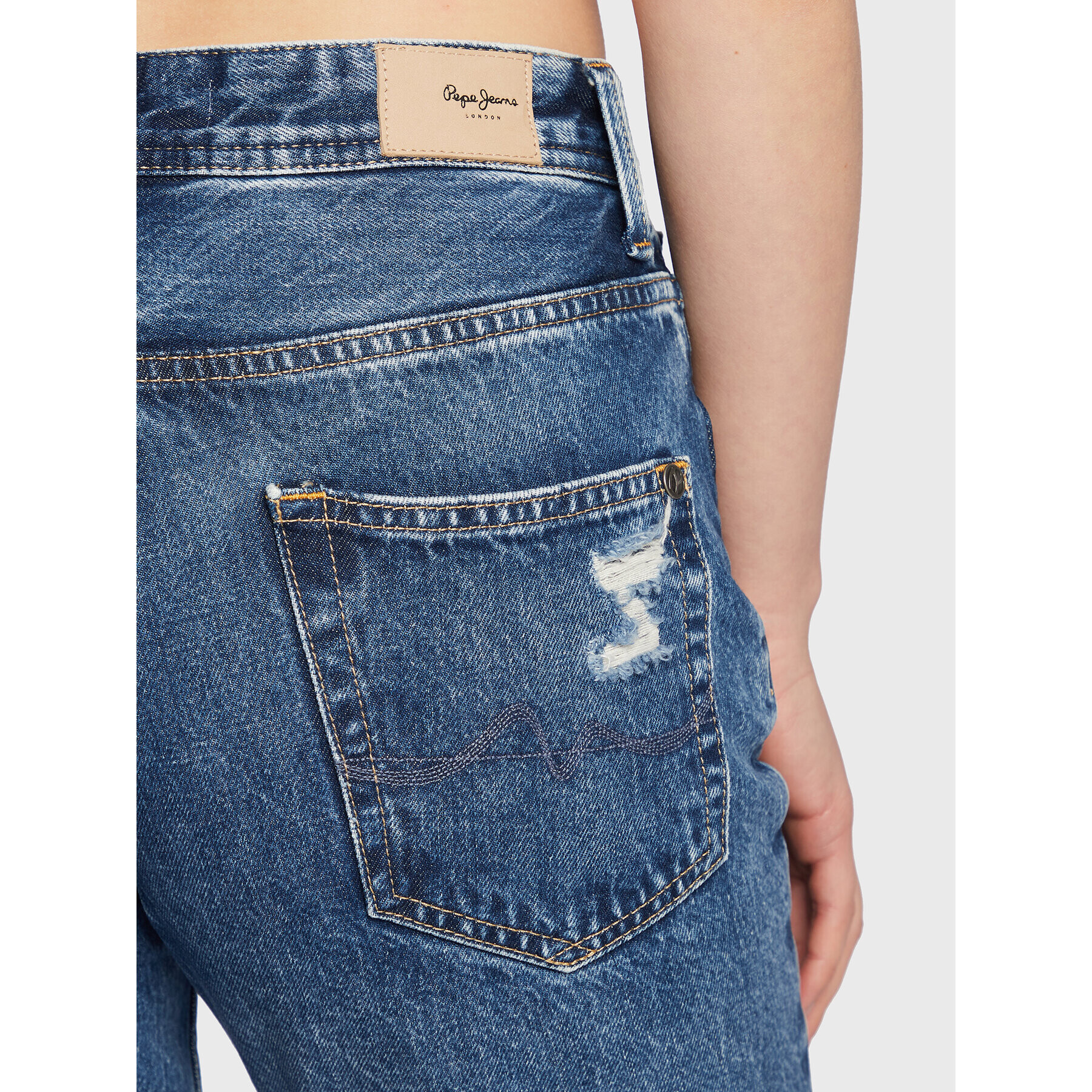 Pepe Jeans Jeansy Violet PL204176 Modrá Mom Fit - Pepit.cz