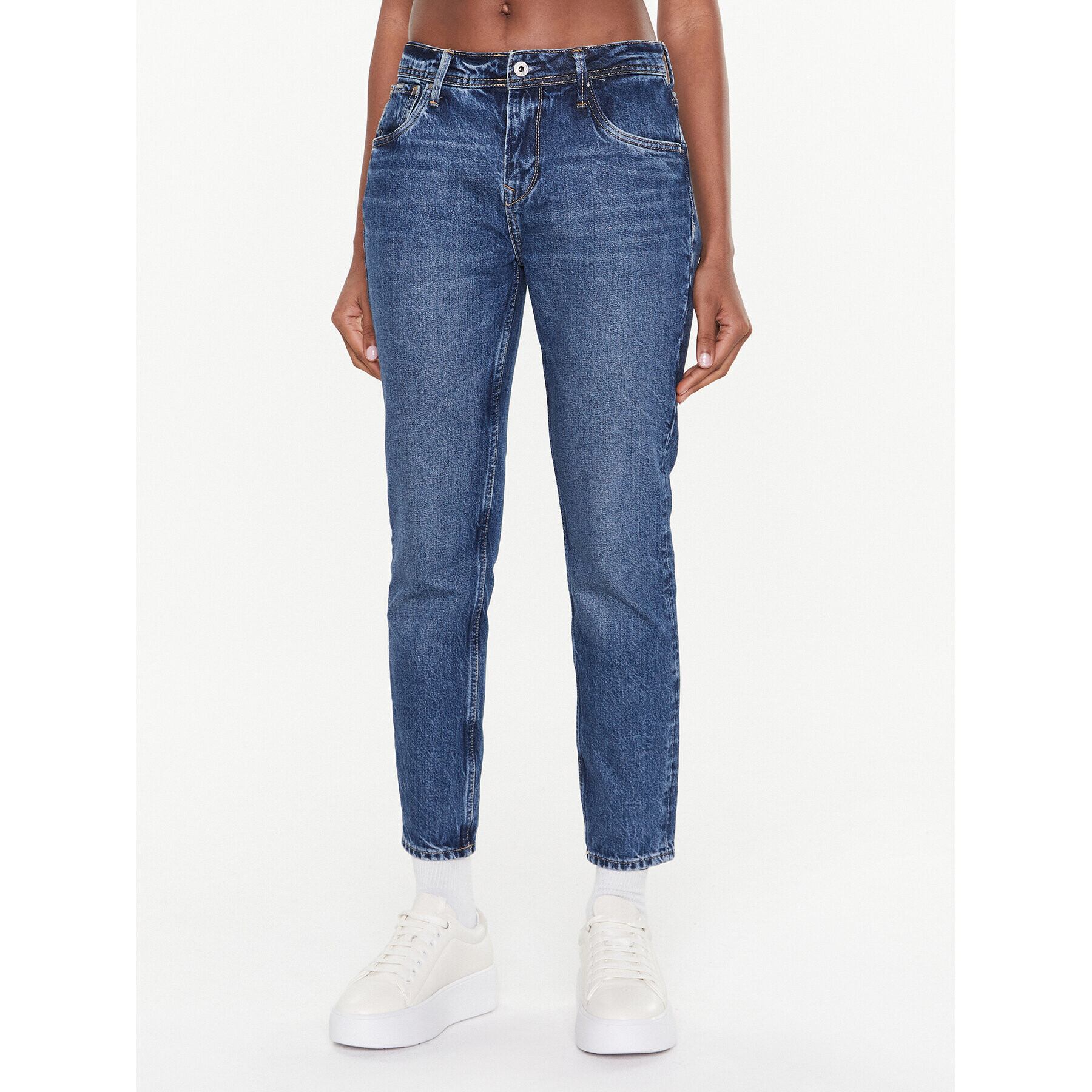 Pepe Jeans Jeansy Violet PL204176 Tmavomodrá Mom Fit - Pepit.cz