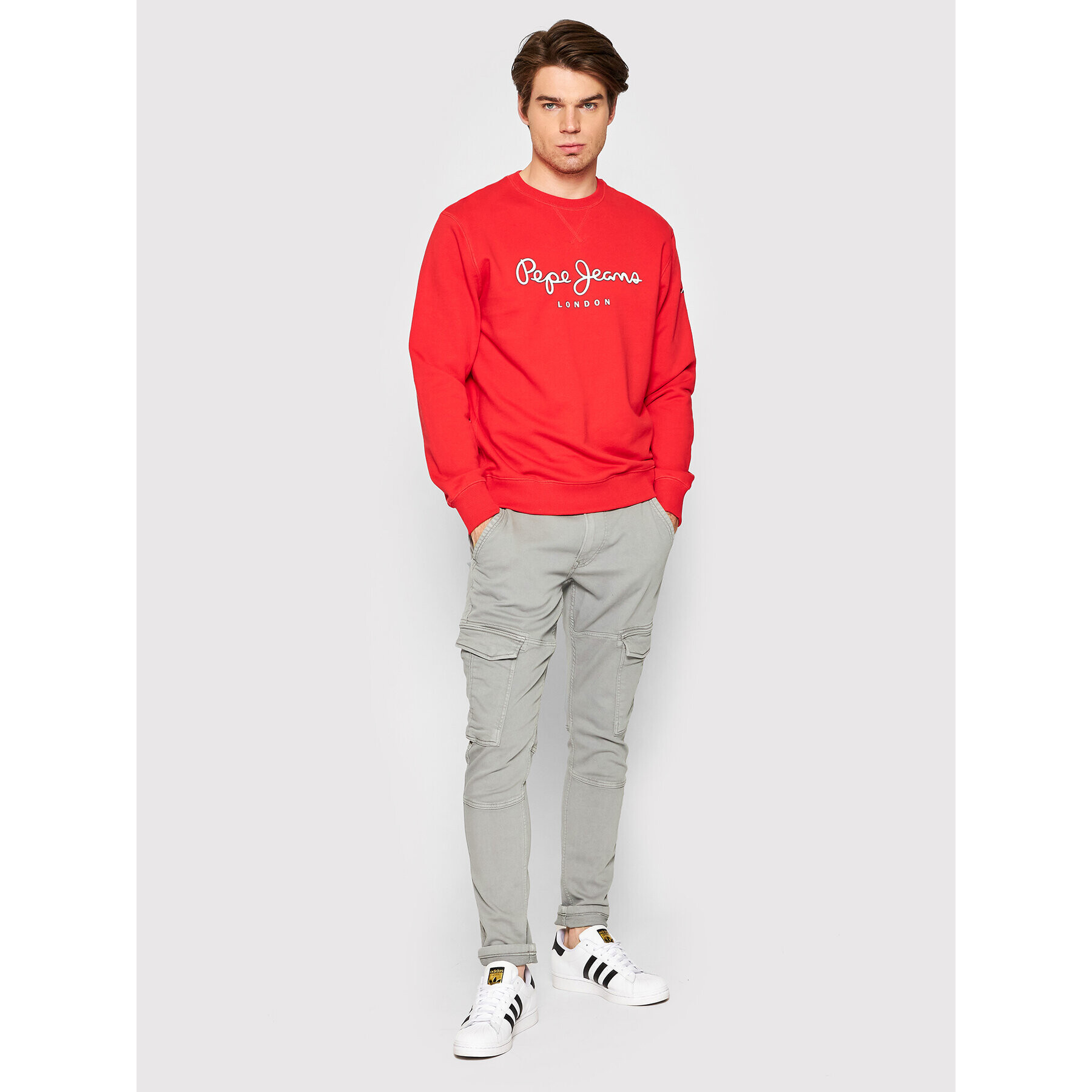 Pepe Jeans Kalhoty z materiálu GYMDIGO Jared PM211486 Šedá Tapered Fit - Pepit.cz